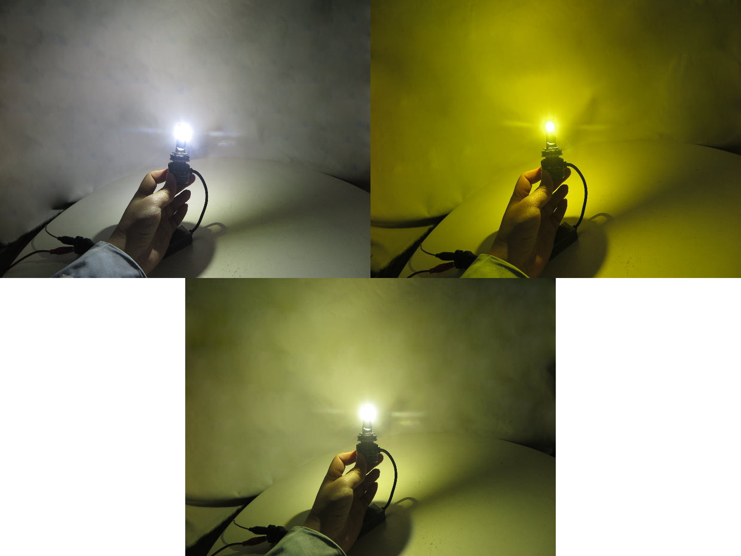 CrazyTheGod Bulb Globe 2PCS 3 Colors LED 6000K 4300K 3000K Headlight Headlamp