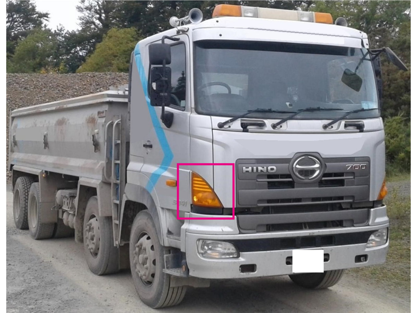 CrazyTheGod 700 2008-Present Truck 2D Clear Corner Light Yellow for HINO