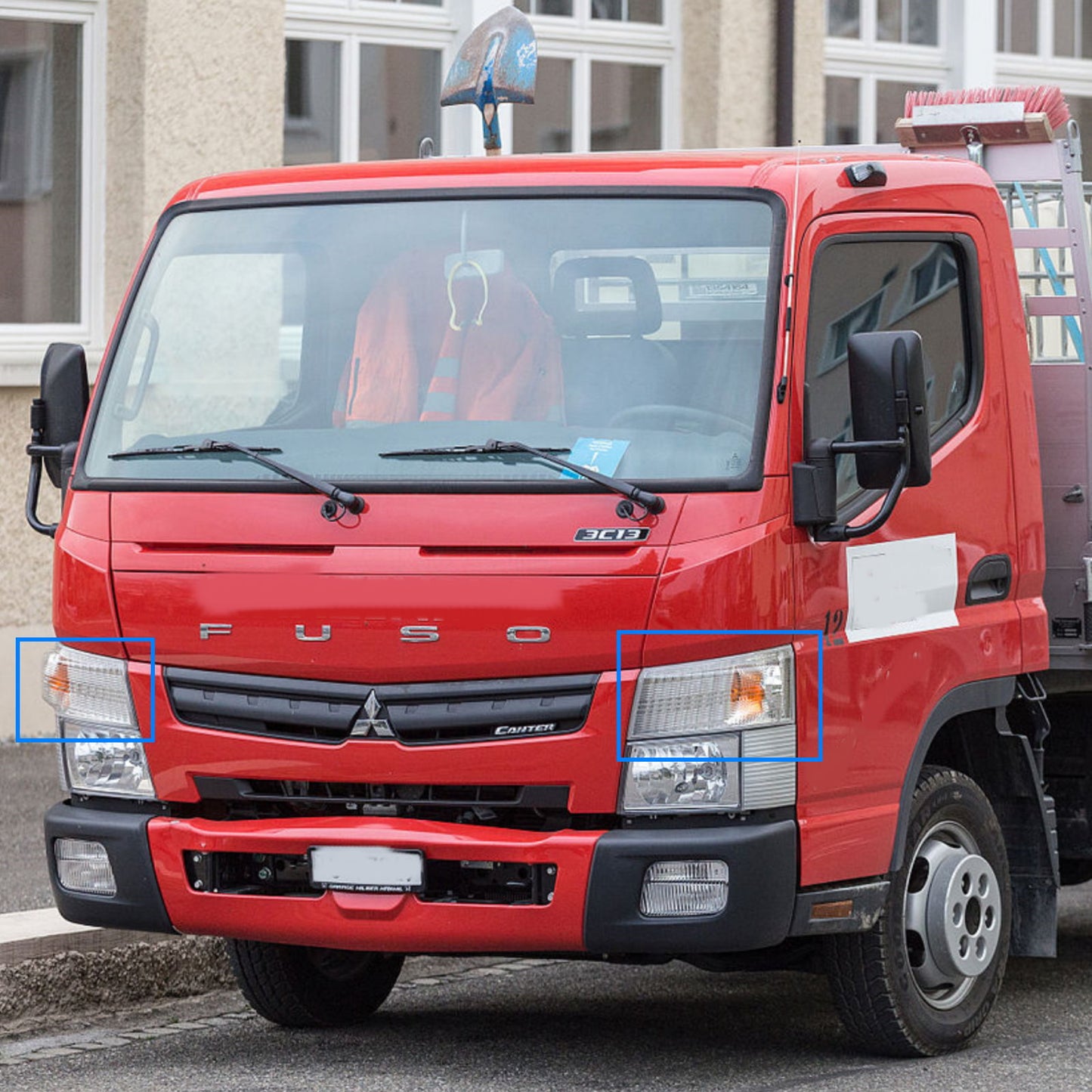 CrazyTheGod Fuso Canter FBA/FEA?B?C ไฟมุมรถบรรทุก 2D ใสโครเมียม รุ่นปี 2013-2020 สำหรับ Mitsubishi