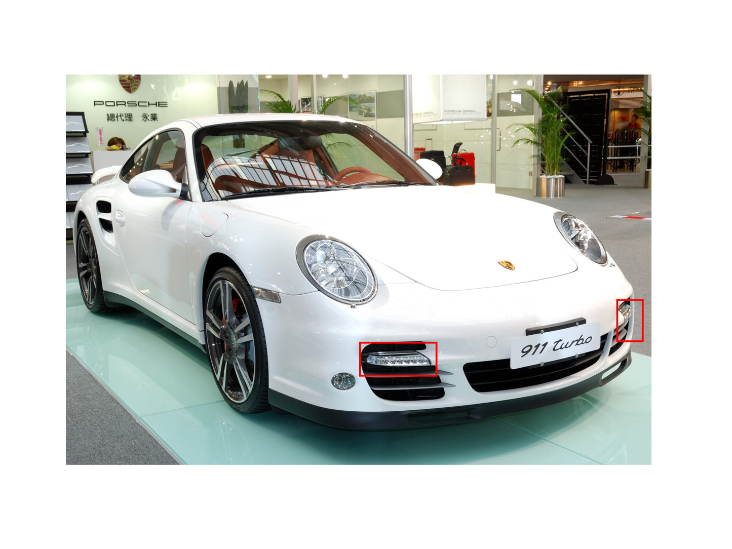 CrazyTheGod Carrera 997 911 2005-2008 TURBO DRL Daytime Running LED Fog Light โครเมียมสำหรับ PORSCHE