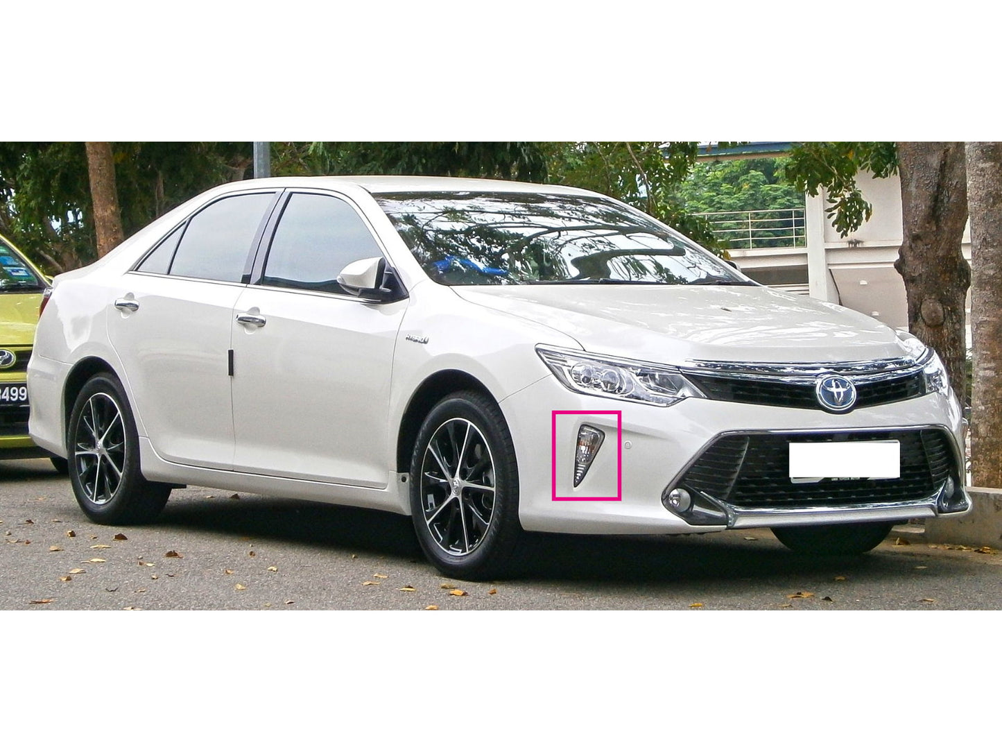 CrazyTheGod CAMRY 2014-2015 FACELIFT Sedan 4D LED Stripe DRL Daytime Running Fog Lamp สีดำสำหรับ TOYOTA