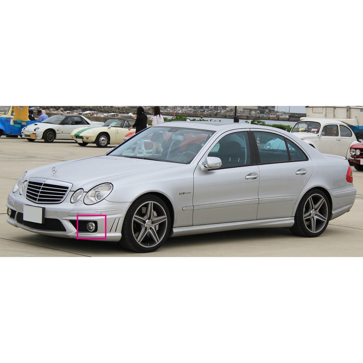 CrazyTheGod E-CLASS W211 E63 AMG 2007-2009 Facelift Sedan 4D Projector Dual Beam Fog Light Lamp Black for Mercedes-Benz