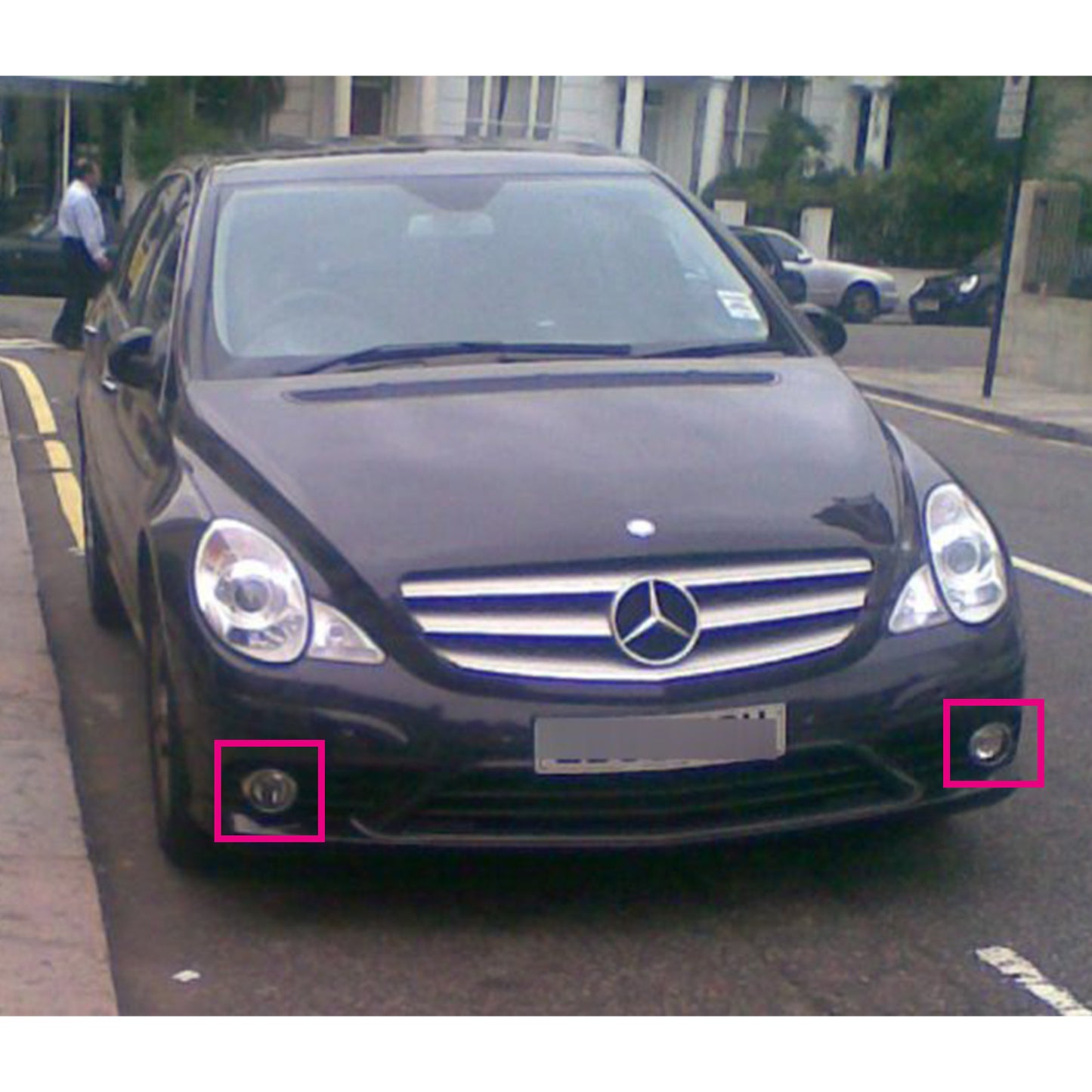 CrazyTheGod R-CLASS W251 R63 AMG 2005-2010 Wagon 5D Projector Dual Beam Fog Light Lamp Black for Mercedes-Benz