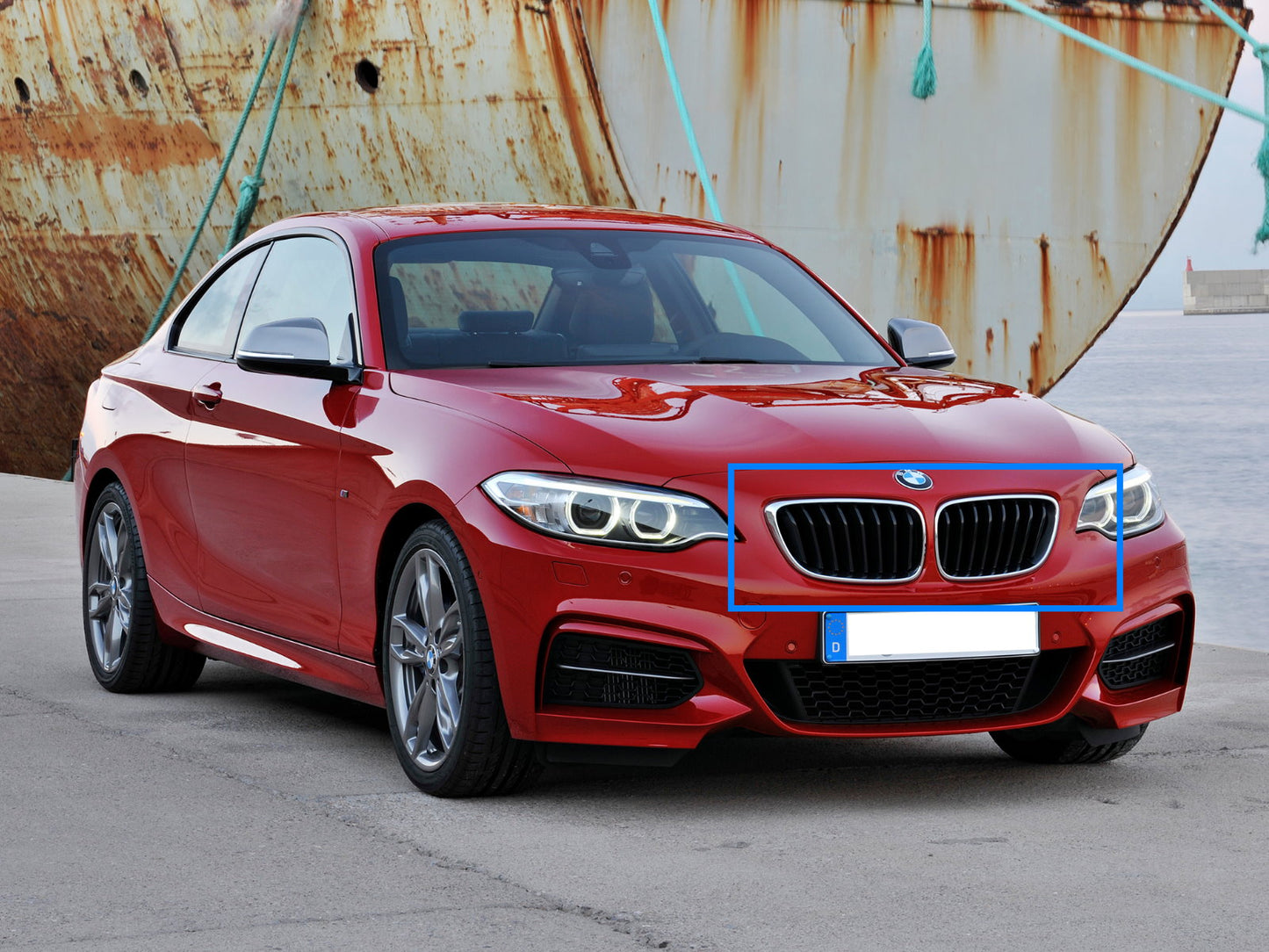 CrazyTheGod 2-Series F22/F23 2014-ปัจจุบัน Coupe/Convertible 2D M2Look GRILLE/GRILL Gloss Black สำหรับ BMW