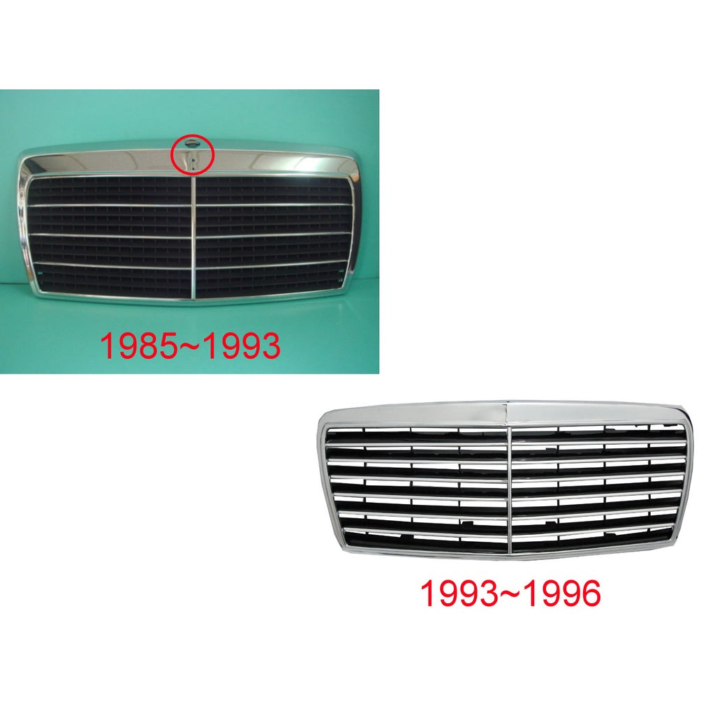 CrazyTheGod W124 1993-1996 Facelifted GRILLE/GRILL ASSAY 13MD CHROME/BLACK for Mercedes-Benz