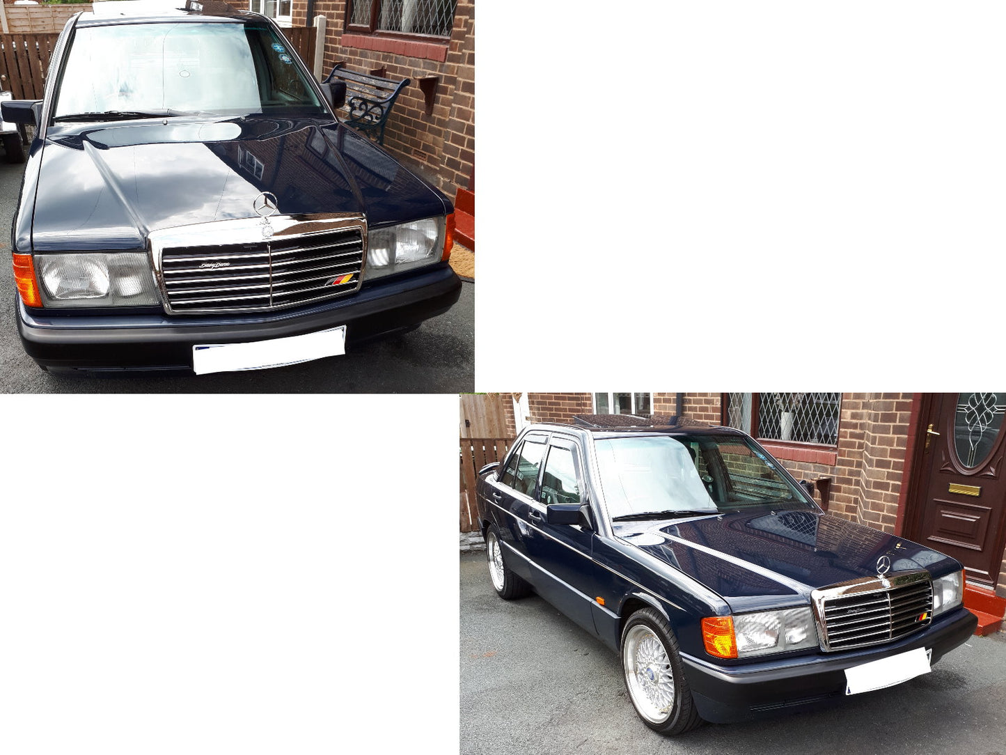 CrazyTheGod W201 1982-1993 GRILLE/GRILL ASSAY 11MD CHROME/BLACK for Mercedes-Benz 190D 190E