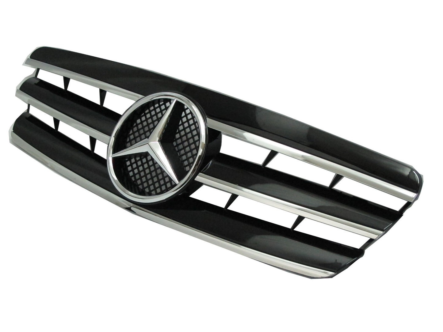 CrazyTheGod W203 2000-2007 4D/5D Sedan/Wagon GRILLE/GRILL 3FIN CHROME/BLACK for Mercedes-Benz