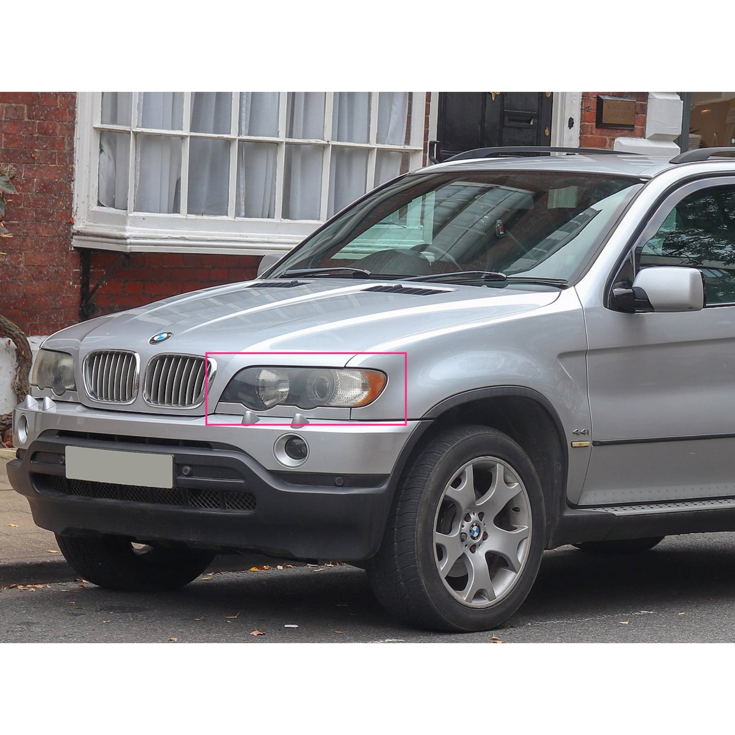 CrazyTheGod X5 E53 First generation 1998-2003 Pre-Facelift SUV 5D Angel-Eye Projector Headlight Headlamp Black for BMW RHD