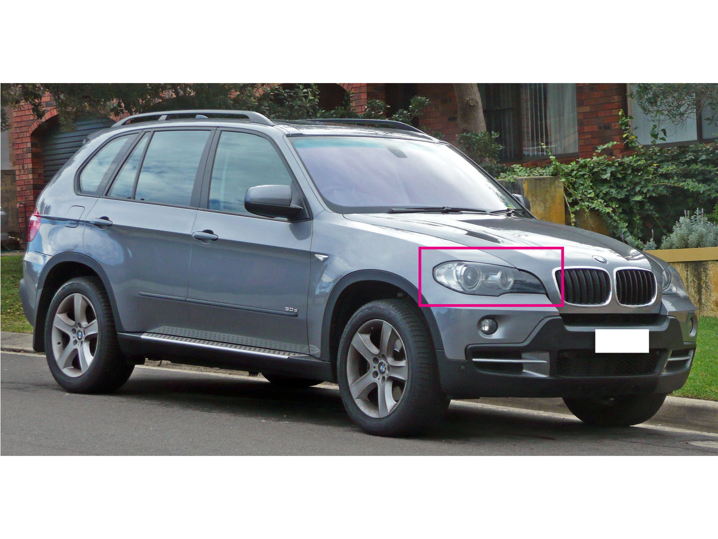 CrazyTheGod X5 E70 Second generation 2007-2010 PRE-FACELIFT SUV 5D LED 3D U-Bar Projector regular halogen model Headlight Headlamp Black for BMW RHD