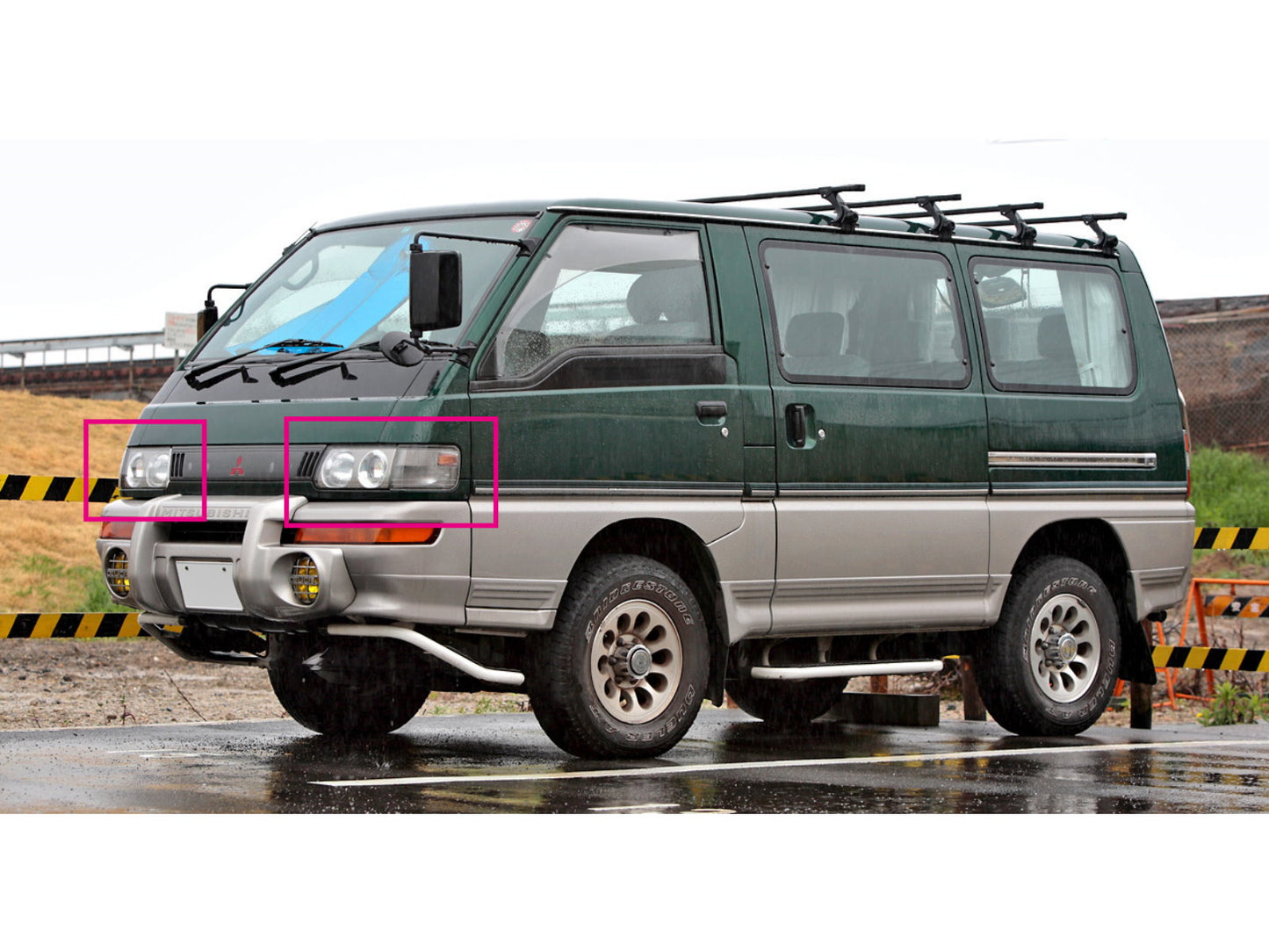 CrazyTheGod Delica L300 1993-present VAN 4D Projector W/ Corner Lamp Glass Headlight Headlamp Chrome for Mitsubishi RHD