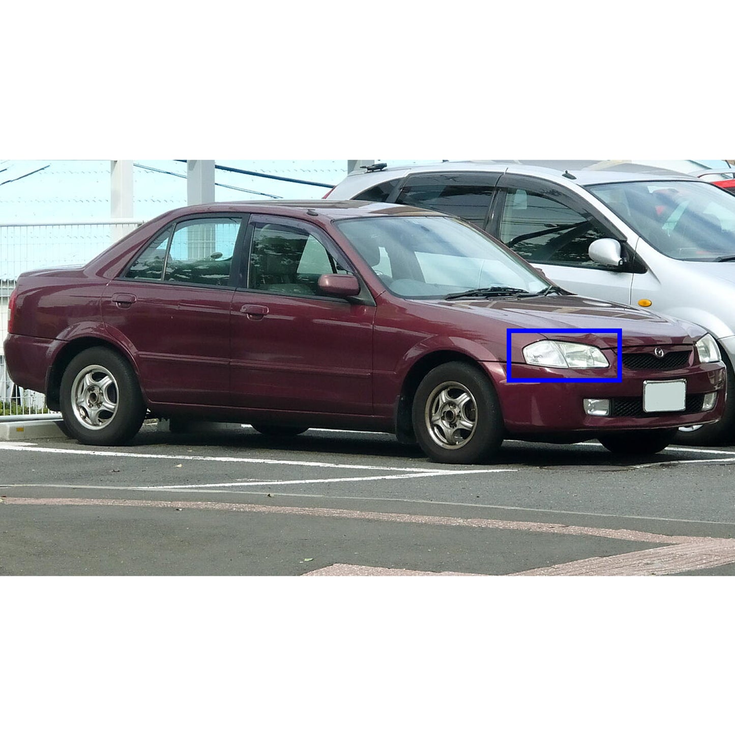 CrazyTheGod 323 BJ Eighth generation 1998-2000 PRE-FACELIFT Sedan/Wagon 4D/5D Guide LED Angle-Eye Bi-Projector HID Headlight Headlamp Chrome V1 for MAZDA RHD