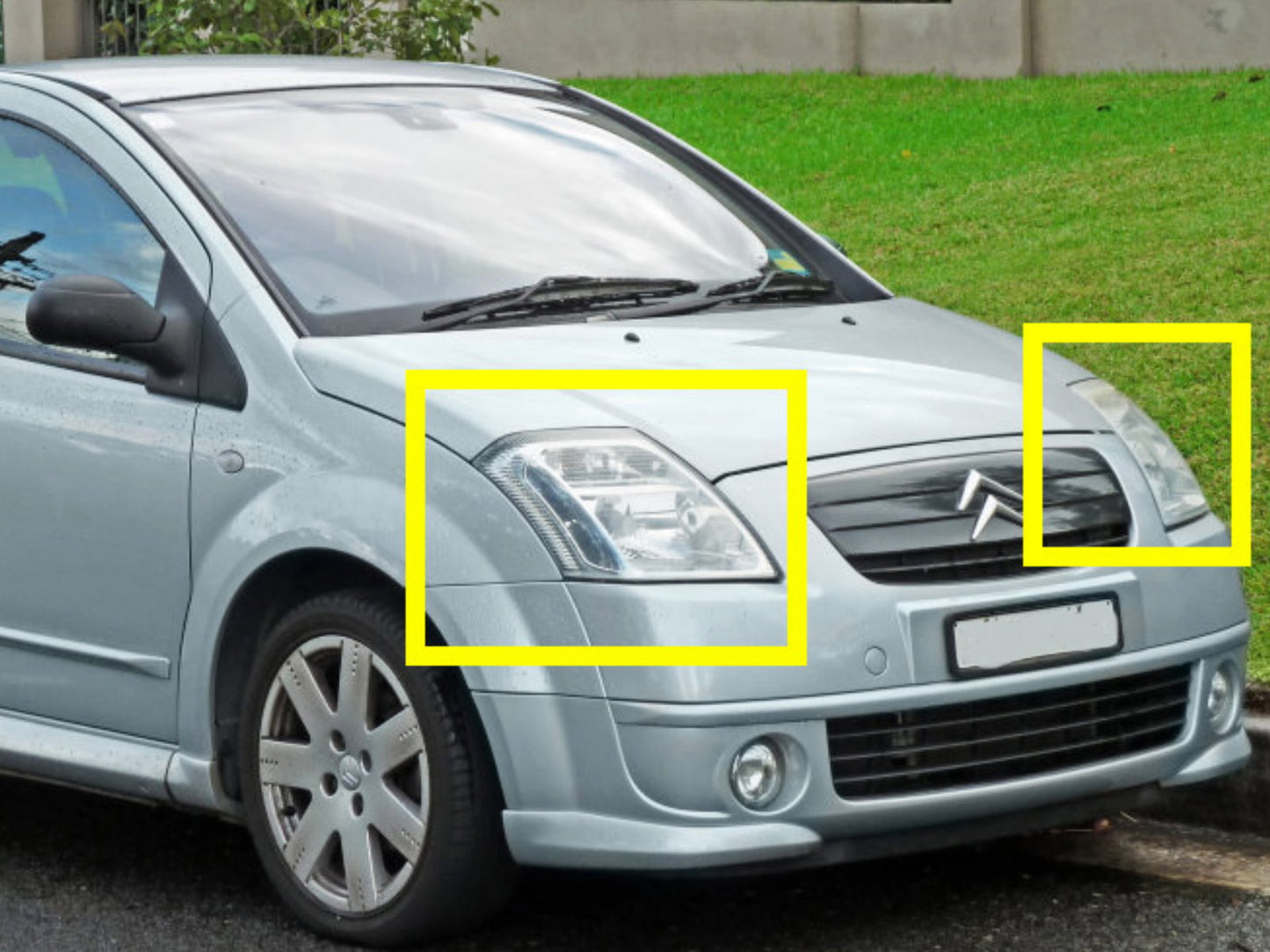 CrazyTheGod C2 2003-2009 Hatchback 3D Halo Projector Headlight Headlamp Chrome for CITROEN LHD