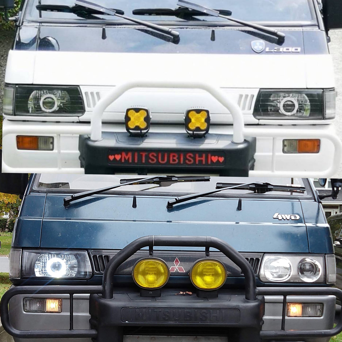 CrazyTheGod Dodge 1000 1999-present VAN 4D Guide LED Angel-Eye Projector Headlight Headlamp Black for DODGE LHD