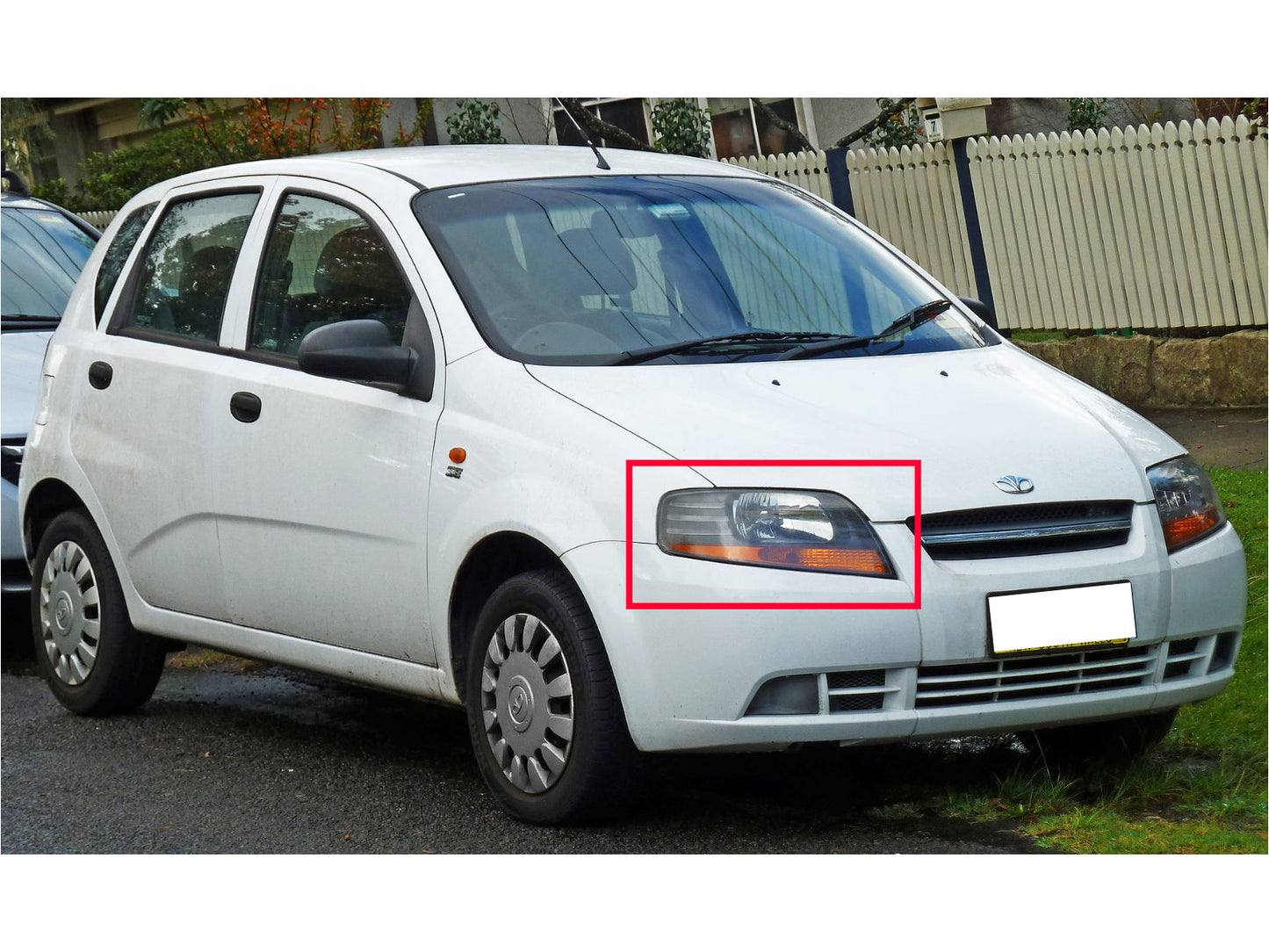 CrazyTheGod Đèn pha máy chiếu COB 3D/5D Kalos 2002-2008 Hatchback màu đen cho DAEWOO RHD