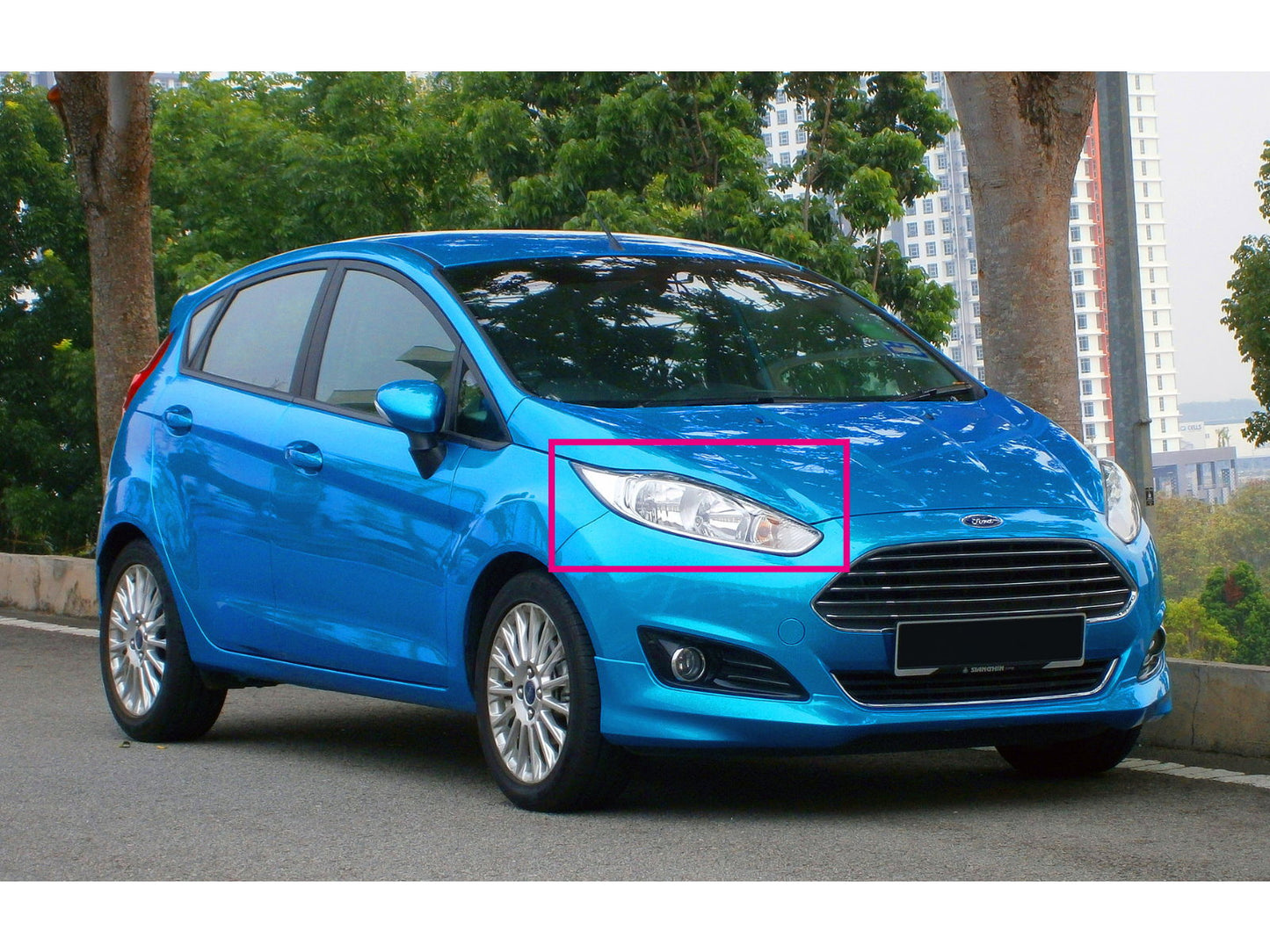 CrazyTheGod Fiesta BE91 Thế hệ thứ sáu 2013-2017 FACELIFT Hatchback 3D/5D Đèn pha LED Angel-Eye Projector mạ crôm cho FORD LHD