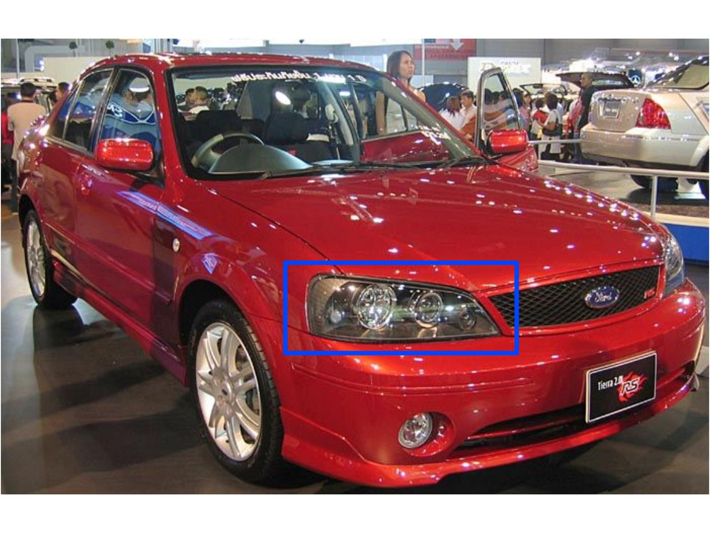 CrazyTheGod LASER KN/KQ 2000-2005 Sedan 4D Guide LED Halo Dual Projector Headlight Headlamp Black Taiwan for FORD LHD