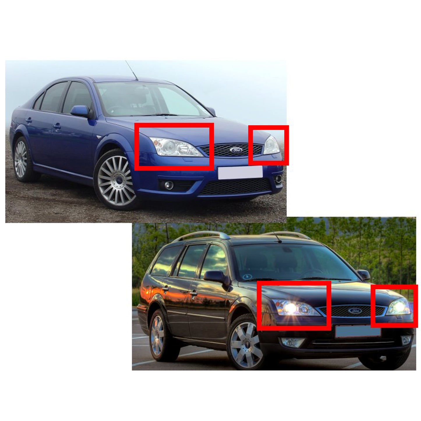 CrazyTheGod Mondeo B4Y/B5Y/BWY Thế hệ thứ hai 2000-2007 Sedan/Hatchback/Wagon 4D/5D Đèn pha máy chiếu mắt thiên thần Đèn pha mạ crôm cho FORD LHD
