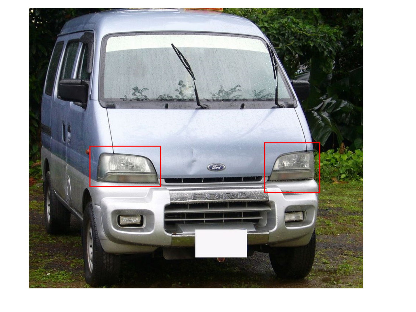CrazyTheGod PRZ Thế hệ thứ tư 1999-2005 VAN 4D Guide LED Angel-Eye Projector Headlight Đèn pha mạ crôm cho FORD RHD