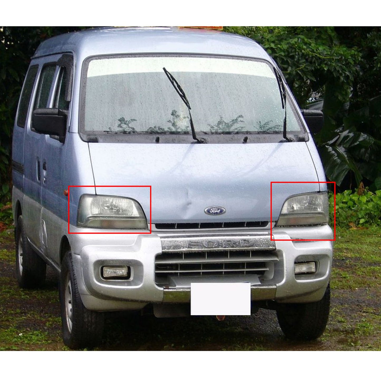 CrazyTheGod PRZ Fourth generation 1999-2005 VAN 4D Guide LED Angel-Eye Projector Headlight Headlamp Black for FORD RHD