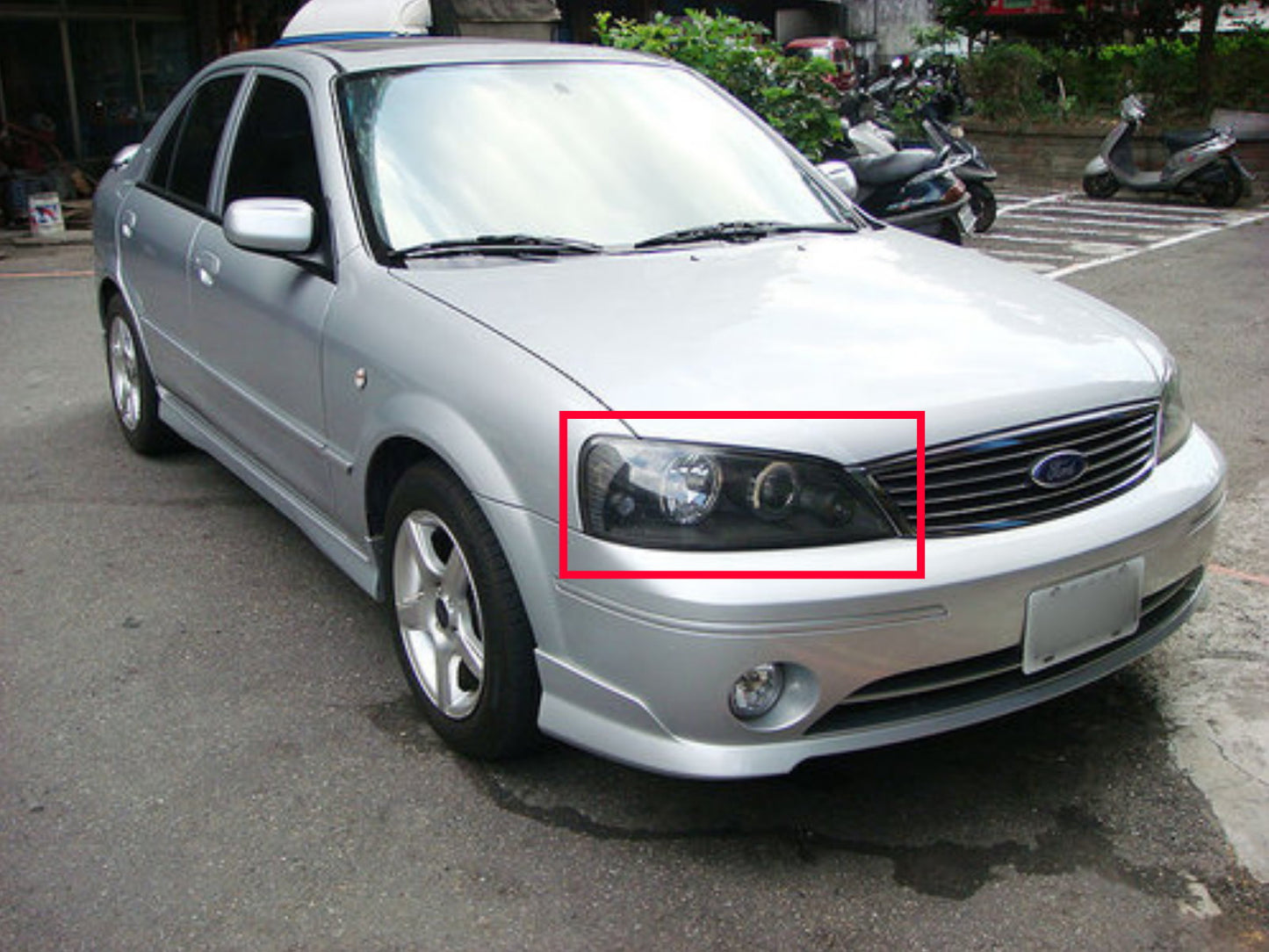 CrazyTheGod Tierra RS/LS 2000-2005 Sedan 4D Guide LED Halo Dual Projector Headlight Headlamp Black Taiwan for FORD LHD