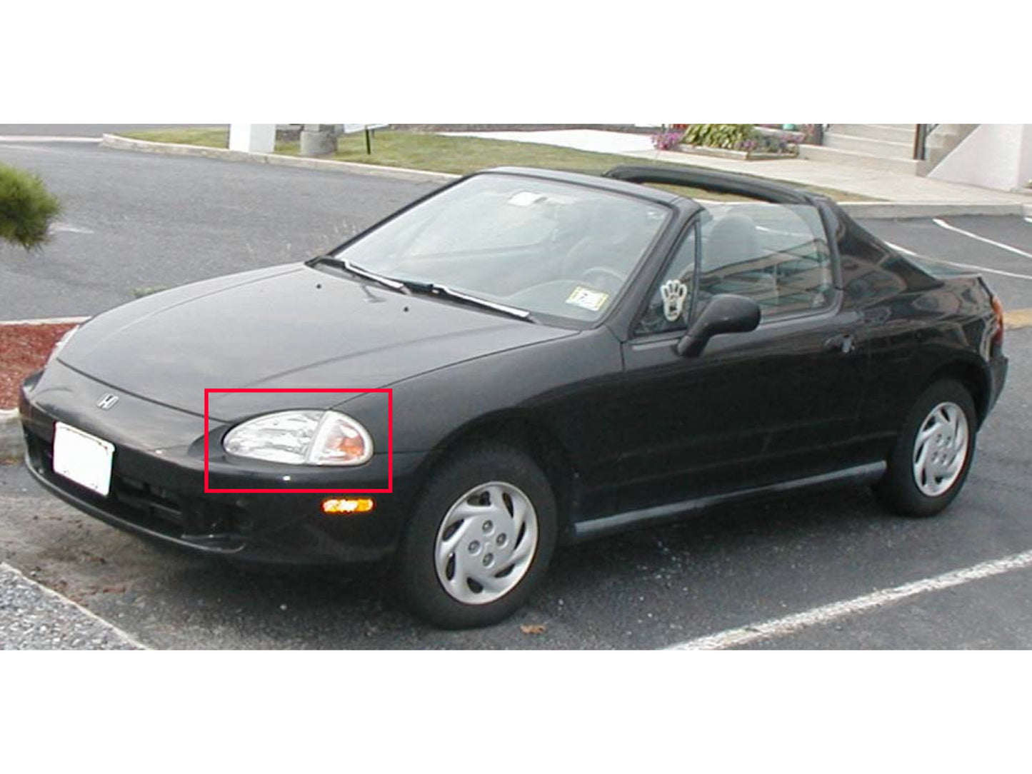 CrazyTheGod DEL SOL CRX 1993-1997 Guide LED Angel-Eye Projector Headlight Headlamp V1 BLACK for HONDA LHD