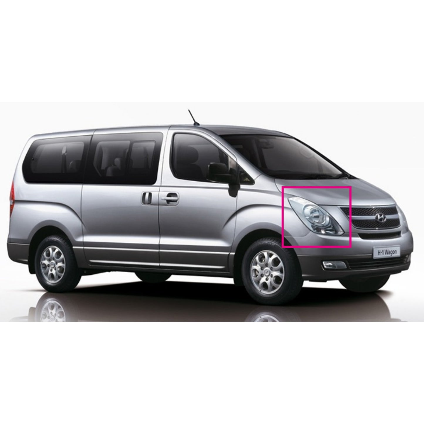 CrazyTheGod H-1 TQ Second generation 2007-2017 Minibus/VAN 4D Guide LED Angel-Eye Projector Headlight Headlamp Silver for HYUNDAI LHD