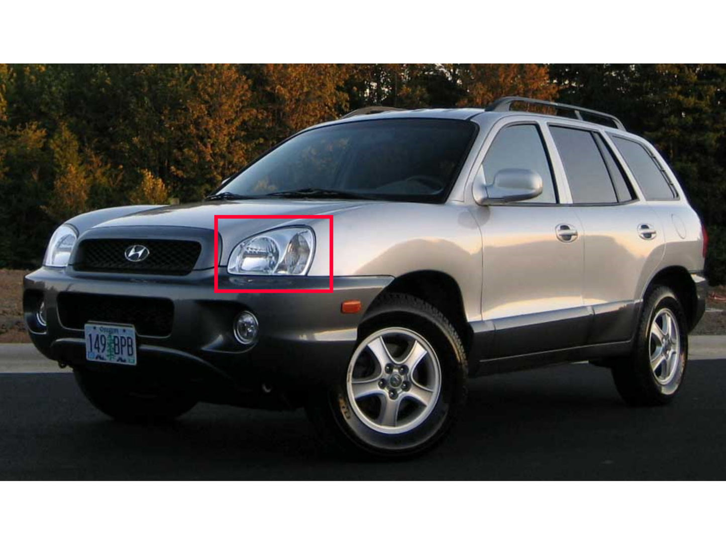 CrazyTheGod Santa FE SM thế hệ đầu tiên 2000-2006 Wagon 5D Guide LED Angel-Eye Projector Headlight Đèn pha màu đen V2 cho HYUNDAI LHD