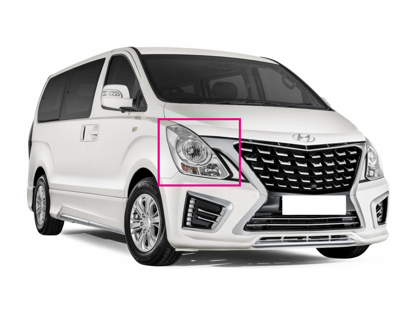 CrazyTheGod Starex Royale TQ Second generation 2007-2017 Minibus/VAN 4D Guide LED Angel-Eye Projector Headlight Headlamp Black for HYUNDAI RHD