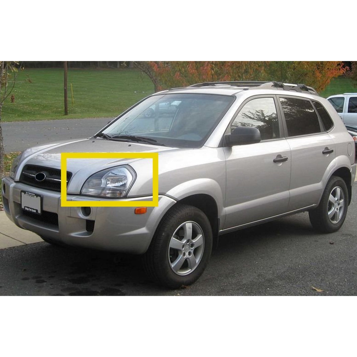 CrazyTheGod Tucson JM First generation 2004-2009 SUV 5D Guide LED Angle-Eye Projector HID Headlight Headlamp Dark Gray for HYUNDAI LHD