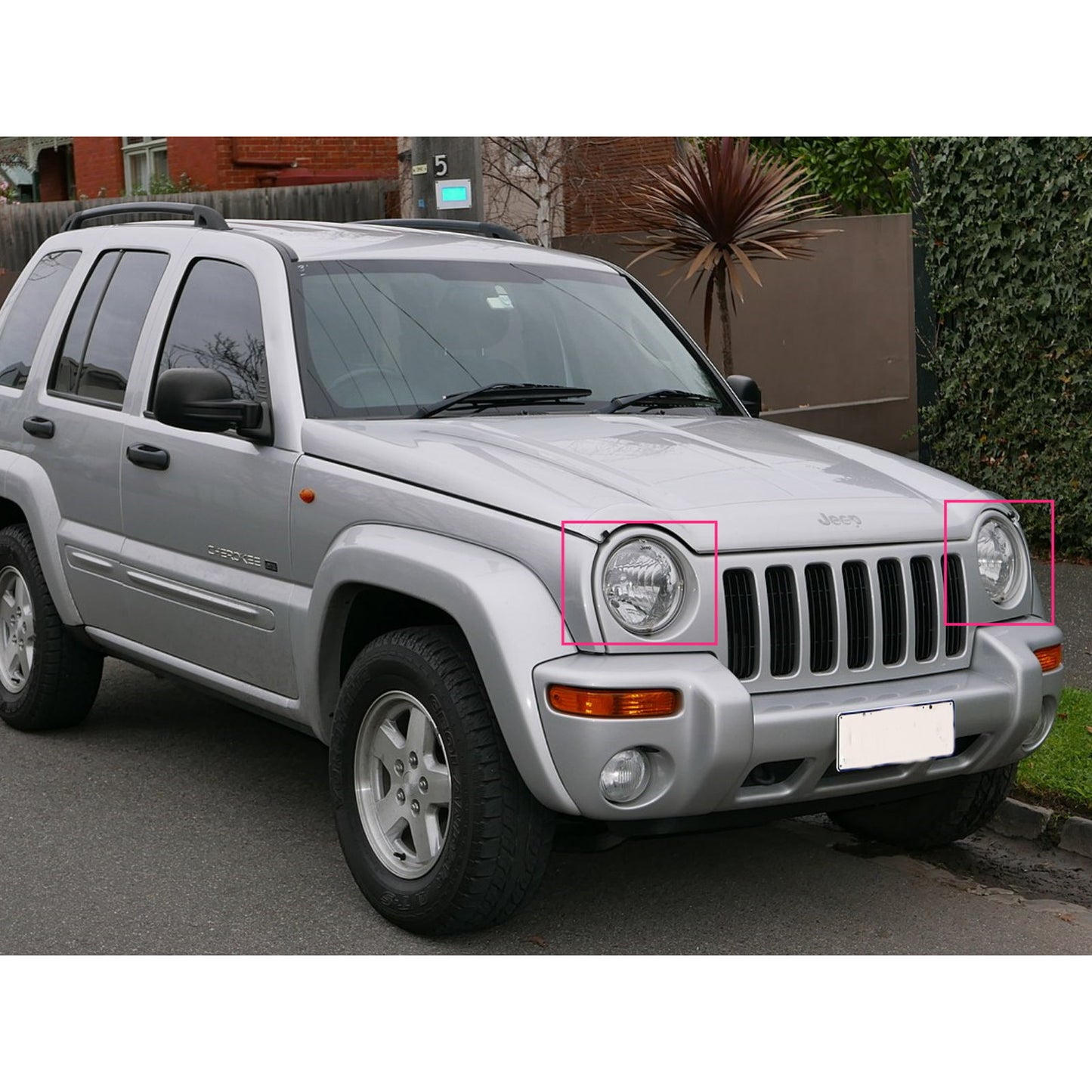 CrazyTheGod CHEROKEE KJ Thế hệ đầu tiên 2002-2003 SUV 4D Guide LED Angel-Eye Projector LED Đèn pha Đèn pha Chrome US cho JEEP RHD