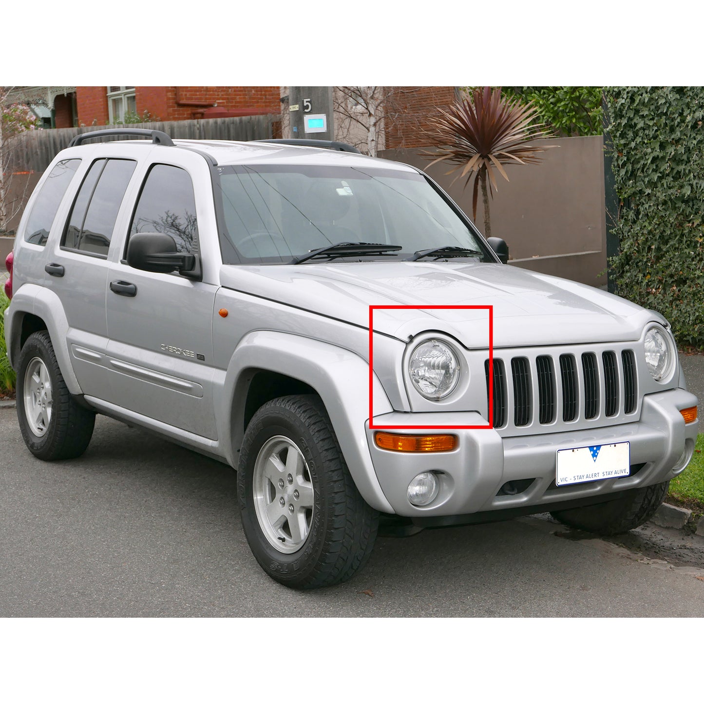 CrazyTheGod CHEROKEE KJ Thế hệ đầu tiên 2003-2004 SUV 4D Đèn pha trong suốt Đèn pha mạ crôm Hoa Kỳ cho JEEP LHD