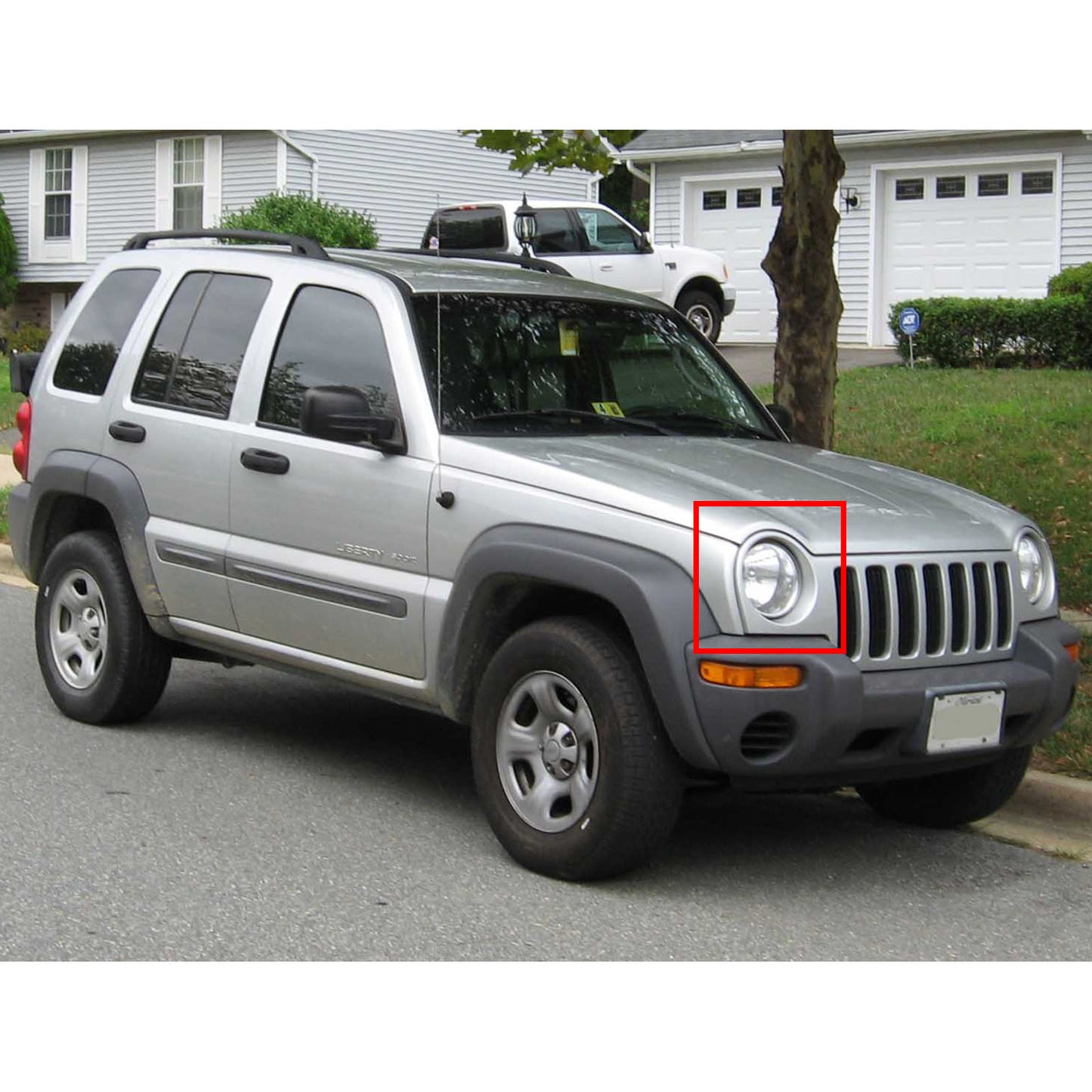 CrazyTheGod Liberty KJ Thế hệ đầu tiên 2003-2004 SUV 4D Guide LED Angle-Eye Bi-LED Projector Headlight Đèn pha mạ crôm EU cho JEEP LHD