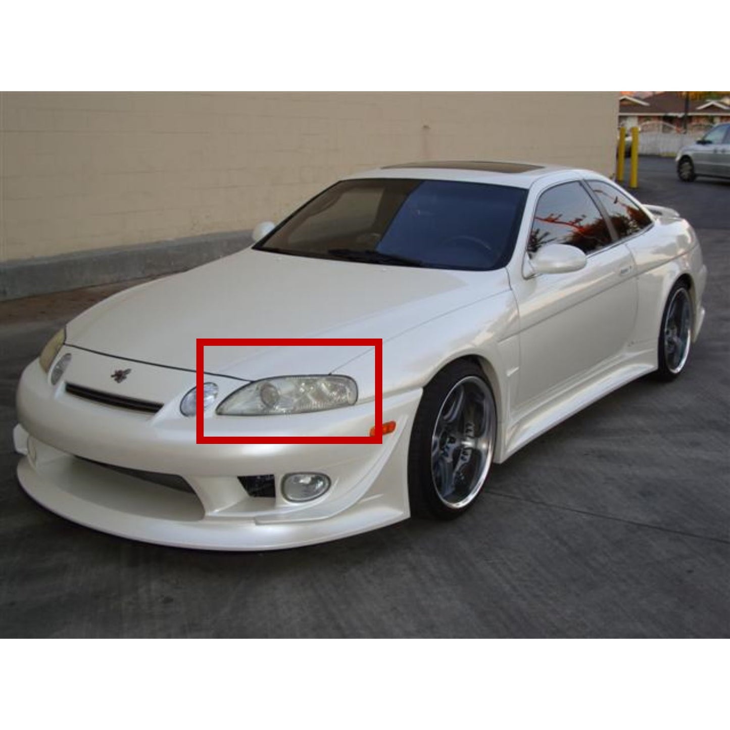 CrazyTheGod SC-seires SC300/SC400 Z30 First generation 1992-2000 Coupe 2D Guide LED Angel-Eye Projector Headlight Headlamp Black for LEXUS RHD