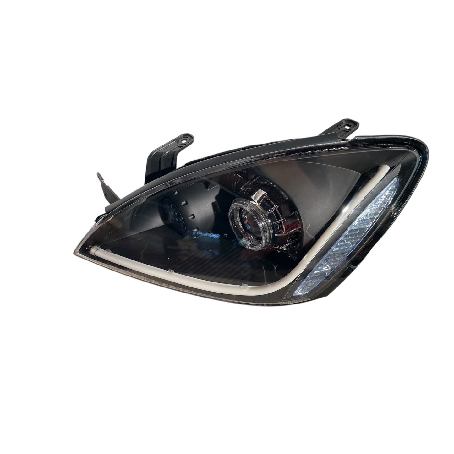 CrazyTheGod Lancer CH/LS/ES/RALLIART/CEDIA 2003-2007 Sedan/Wagon 4D/5D LED Strip Dynamic Style Headlight Headlamp Black EUROPE V1 for Mitsubishi LHD