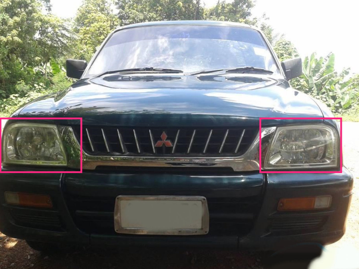 CrazyTheGod STRADA Second generation 1996-2001 Wagon/Pickup 2D/4D/5D Guide LED Angel-Eye Projector HID Headlight Headlamp Chrome for Mitsubishi RHD