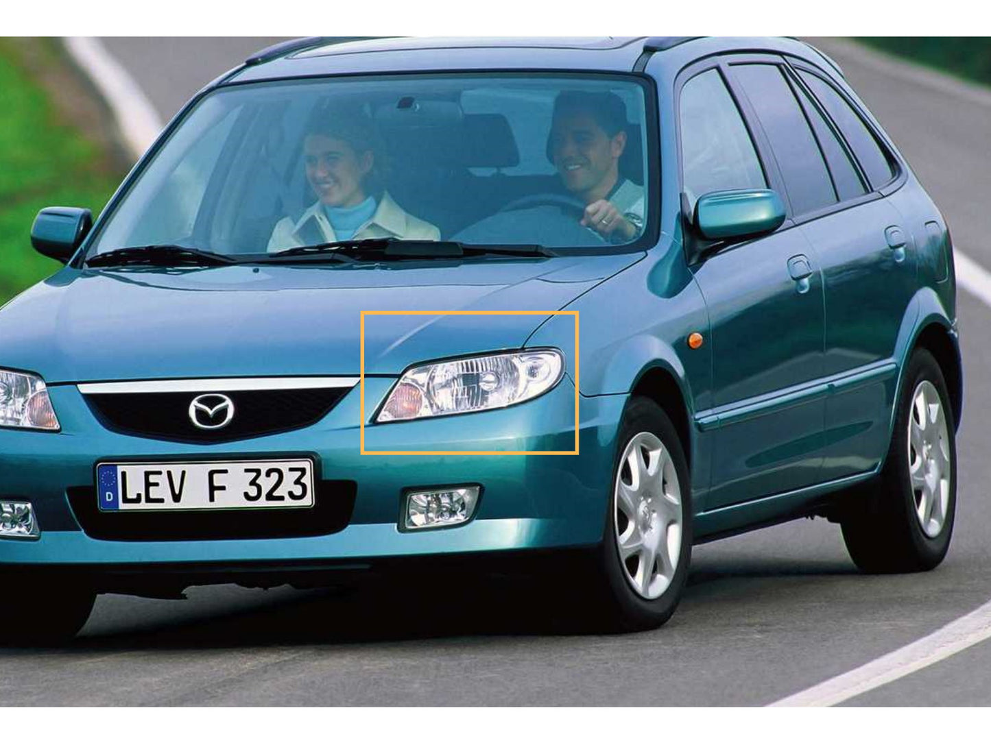 CrazyTheGod 323 BJ Ninth generation 2001-2003 Facelift Sedan/Hatchback/Wagon 4D/5D Guide LED Angel-Eye Projector HID Headlight Headlamp Chrome for MAZDA LHD