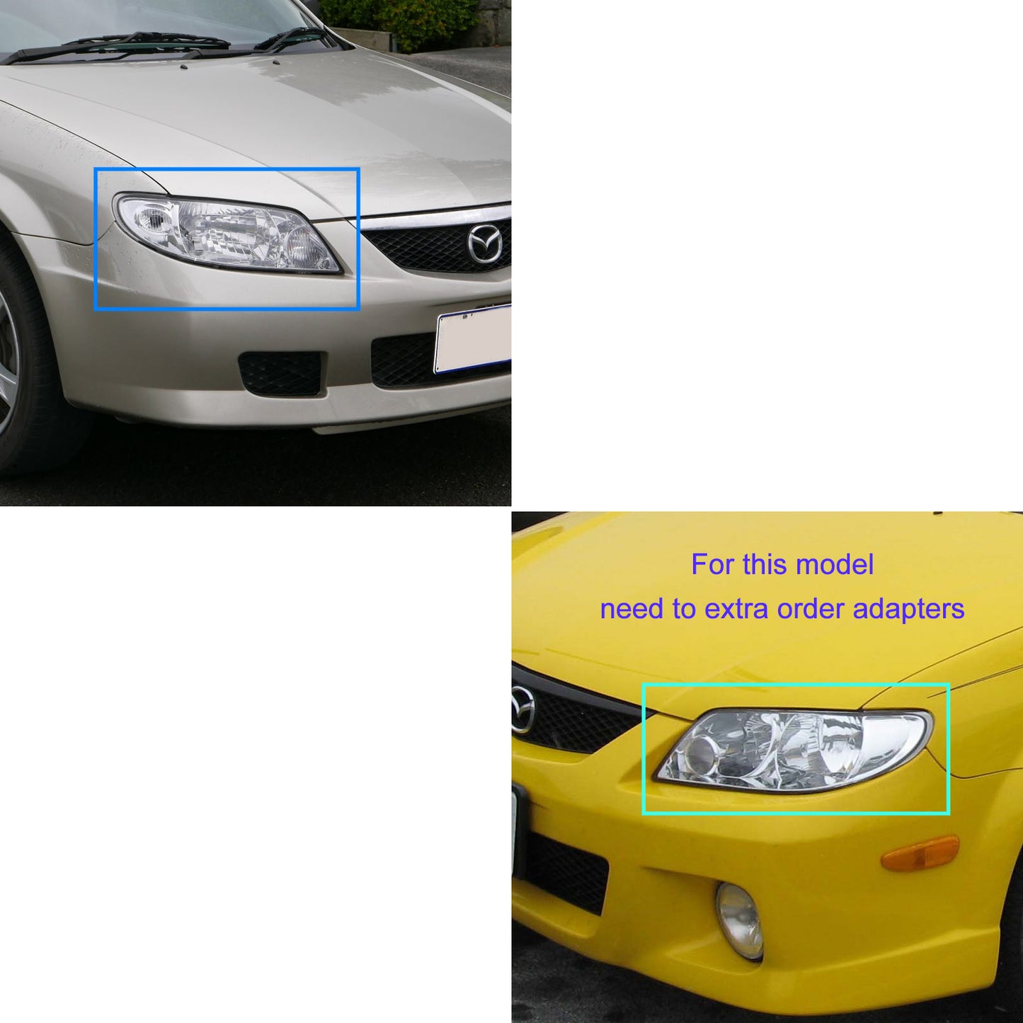 CrazyTheGod 323 BJ Ninth generation 2001-2003 Facelift Sedan/Hatchback/Wagon 4D/5D Guide LED Angel-Eye Projector HID Headlight Headlamp Black V2 for MAZDA RHD