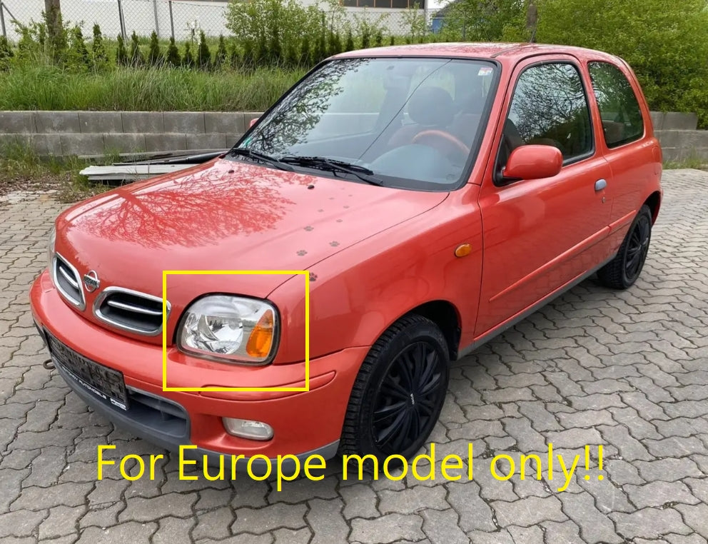 CrazyTheGod March K11 Thế hệ thứ hai 2000-2003 Hatchback nâng cấp 3D/5D Đèn pha LED Angel-Eye Projector Đèn pha màu đen EU cho NISSAN RHD