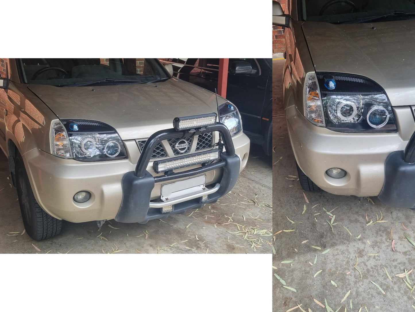 CrazyTheGod X-TRAIL T30 First generation 2001-2007 SUV 5D Guide LED Angel-Eye Projector Headlight Headlamp Black for NISSAN LHD