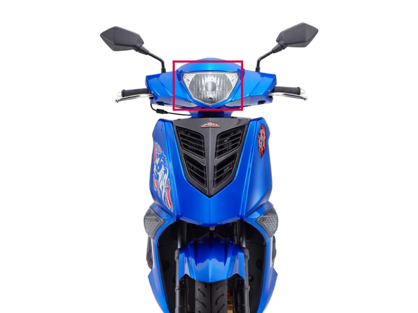 CrazyTheGod TIGRA 2012-Hiện tại Hướng dẫn về xe máy Đèn pha LED Angel-Eye Projector Đèn pha mạ crôm cho PGO