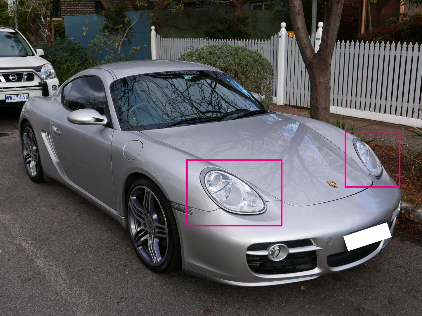 CrazyTheGod Cayman 987 Thế hệ thứ hai 2005-2008 Pre-Facelift Roadster Đèn pha Halogen 2D Projector Đèn pha màu đen cho PORSCHE LHD