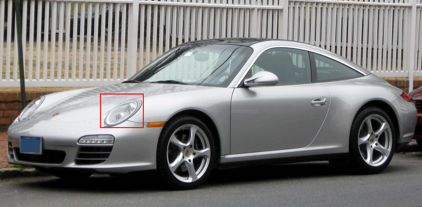 CrazyTheGod CARRERA 911 997 2005-2009 Coupe/Convertible 2D R8Look Đèn pha Halogen Đèn pha màu đen cho PORSCHE LHD