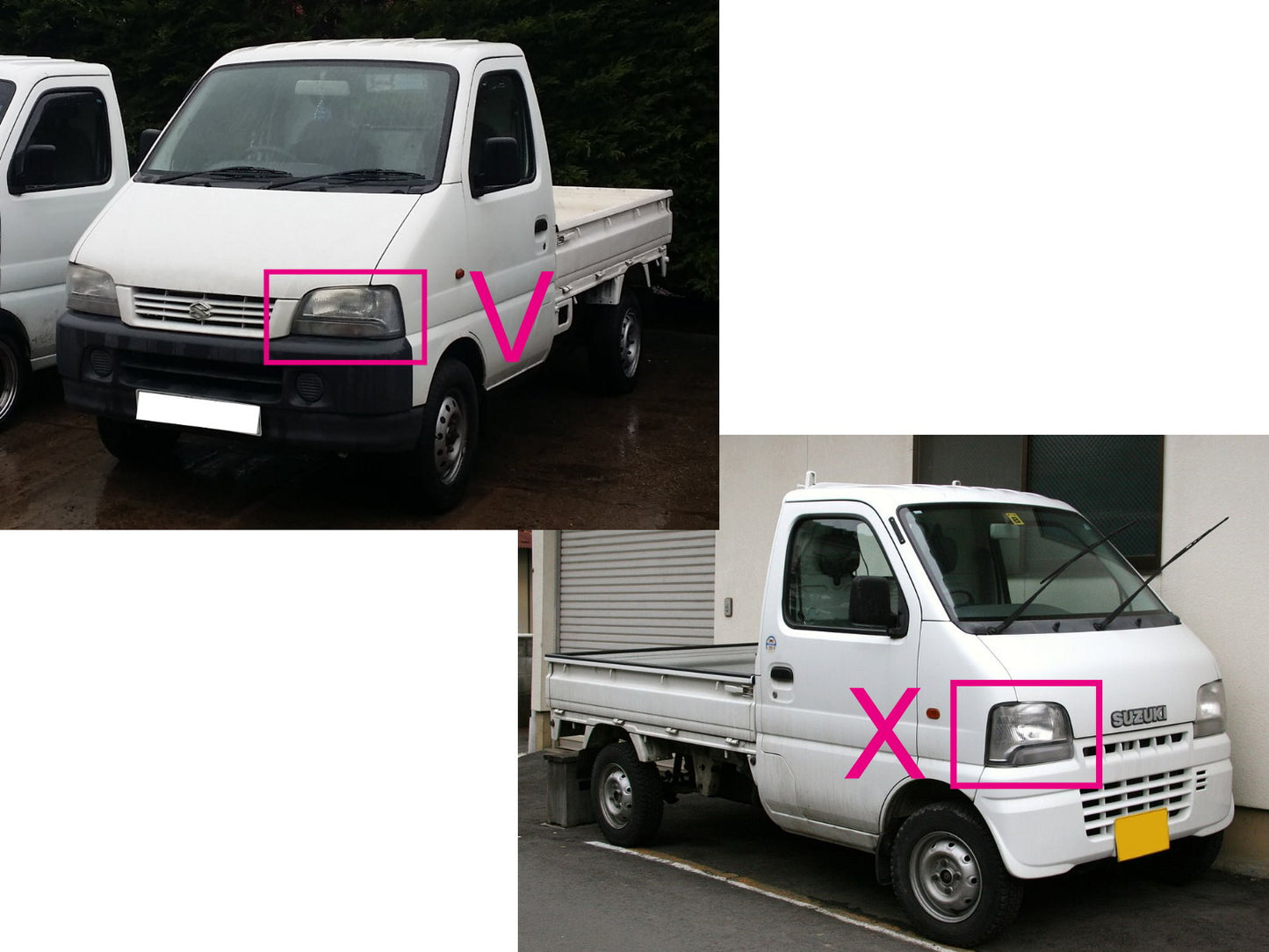 CrazyTheGod Carry Tenth generation 1999-2002 Pickup 2D Guide LED Angel-Eye Projector Headlight Headlamp Chrome for SUZUKI LHD