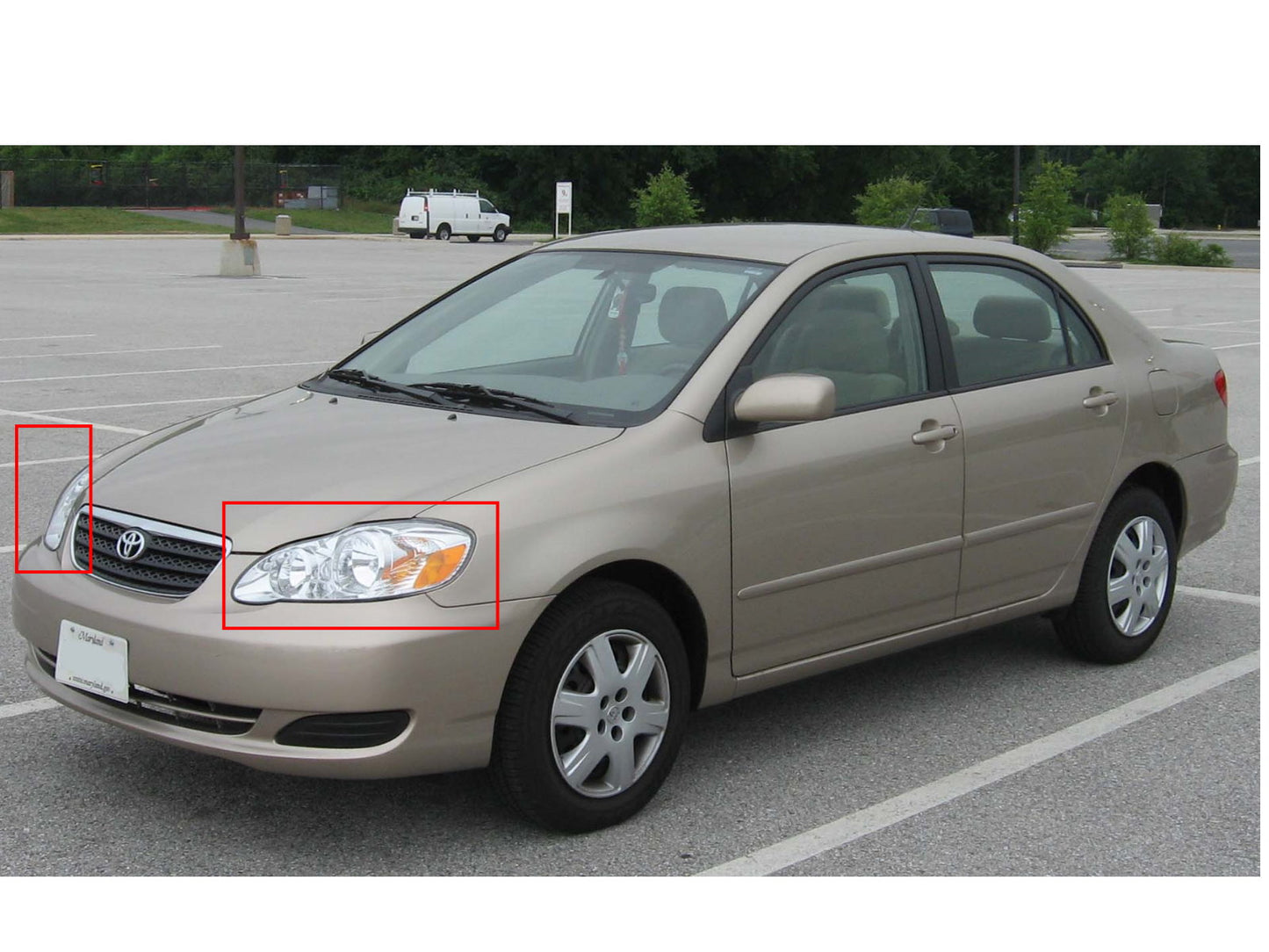 CrazyTheGod Corolla E120 Ninth generation 2003-2008 Sedan 4D Clear Halogen Headlight Headlamp Chrome US for TOYOTA LHD