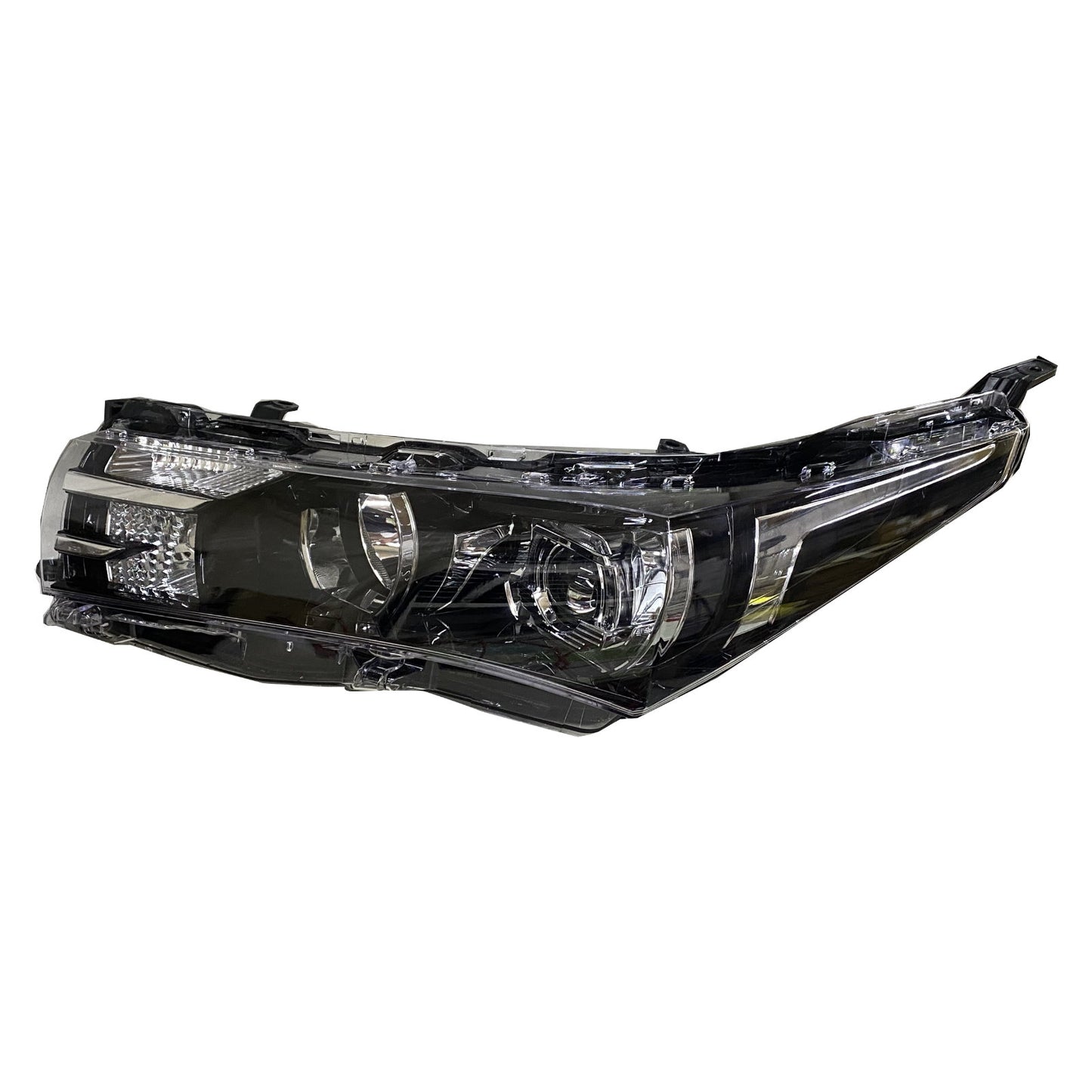 CrazyTheGod Corolla E170 Eleventh generation 2014-2016 Sedan 4D Halo Headlight Headlamp W/ Motor Black for TOYOTA RHD