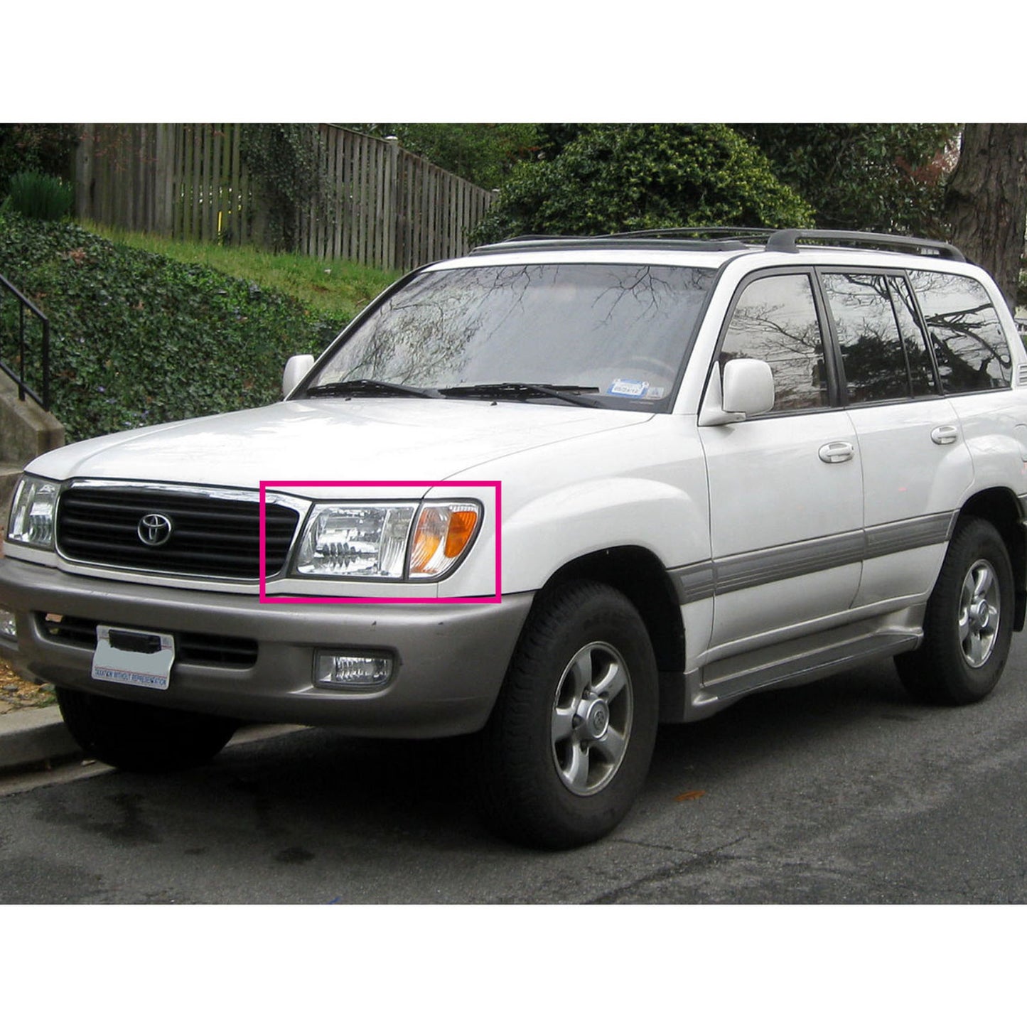 CrazyTheGod LAND CRUISER FJ100 1998-2005 Pre-Facelift Wagon 5D Guide LED Angel-Eye Projector Halogen Headlight Headlamp Black for TOYOTA LHD