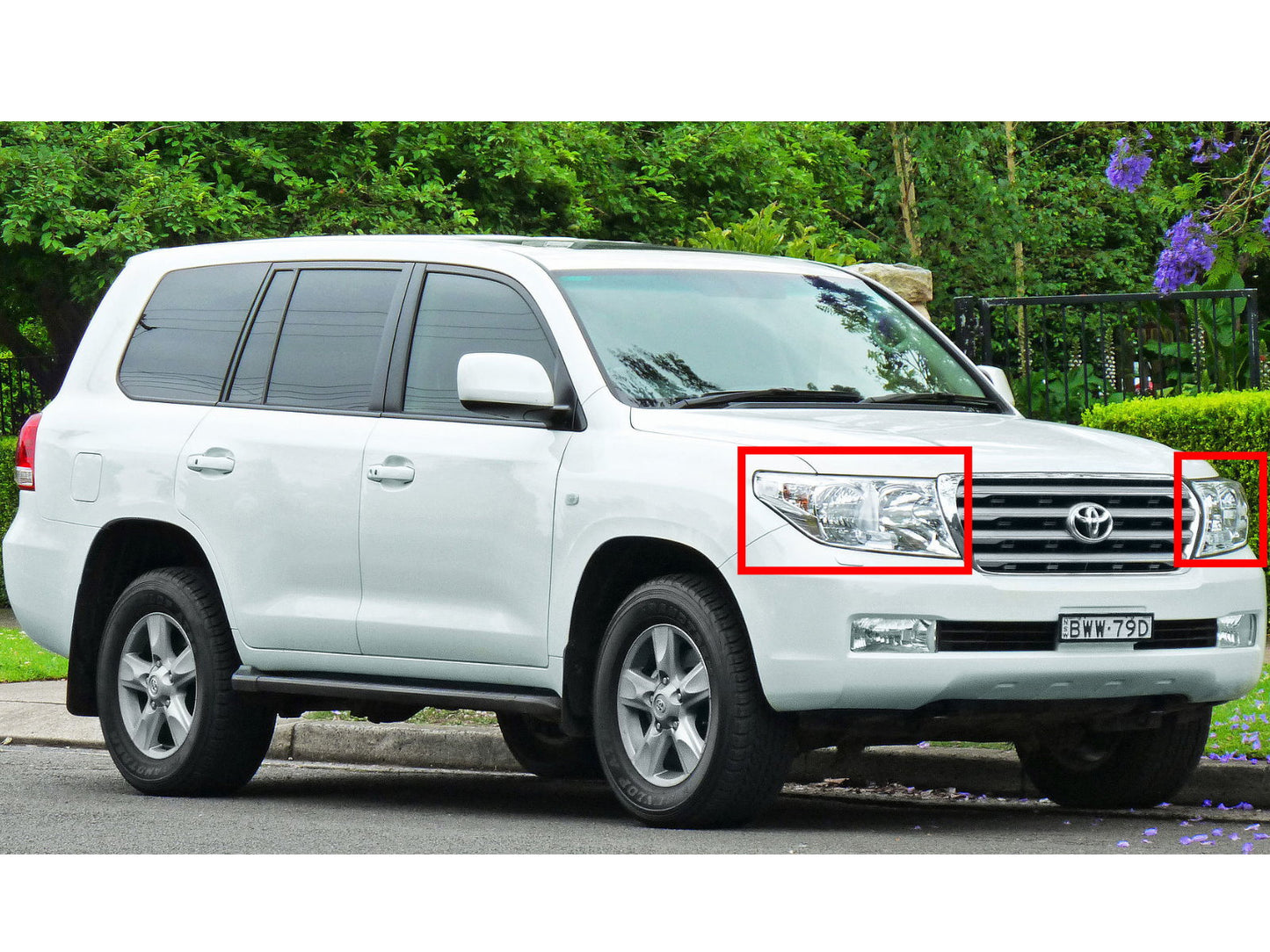 CrazyTheGod Land Cruiser FJ200 2008-2015 Đèn pha Halo Projector LED ĐEN cho TOYOTA RHD