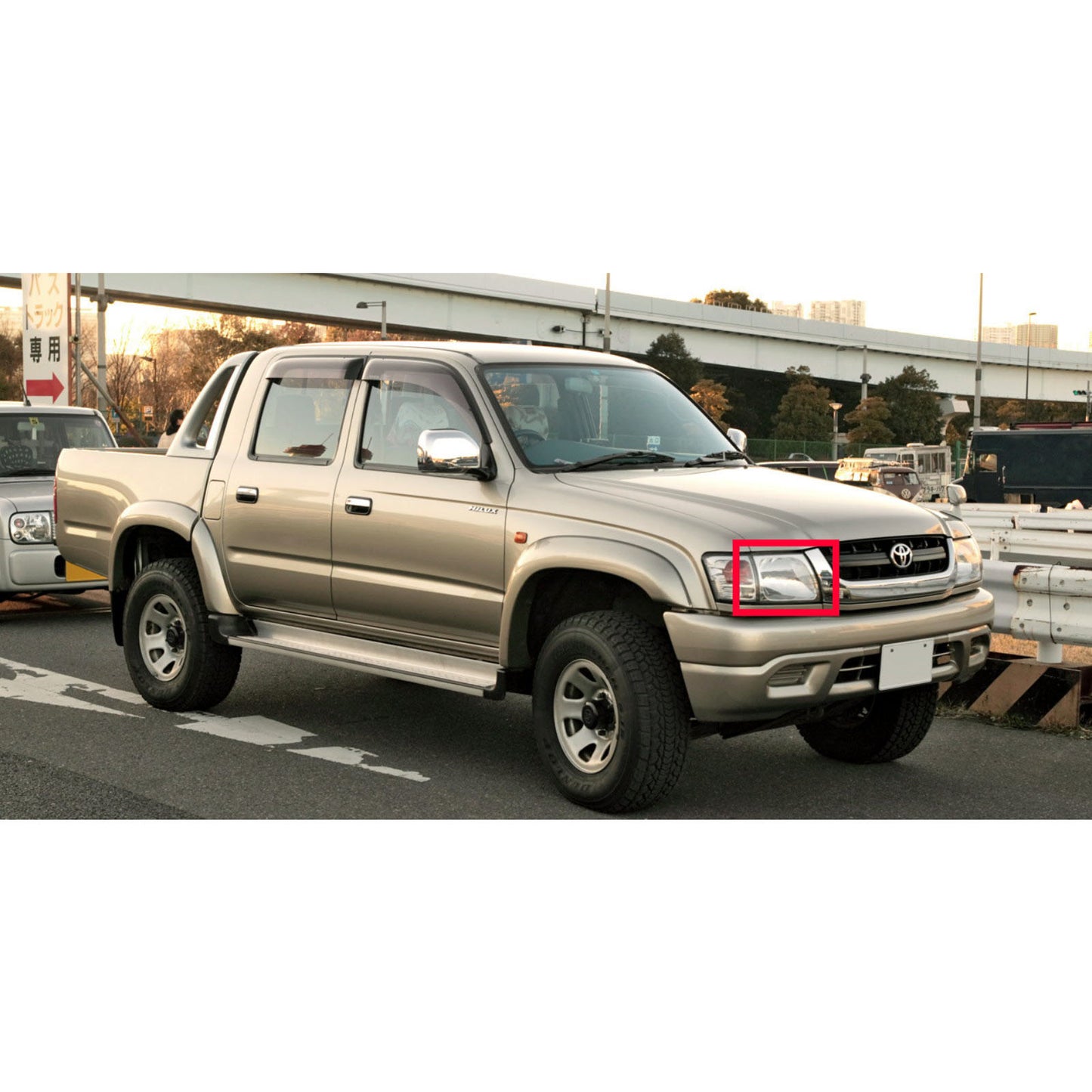 CrazyTheGod Hilux N140/N150/N160/N170 Sixth generation 2001-2005 Pickup 2D/4D Guide LED Angel-Eye Projector Halogen Headlight Headlamp Black for TOYOTA RHD