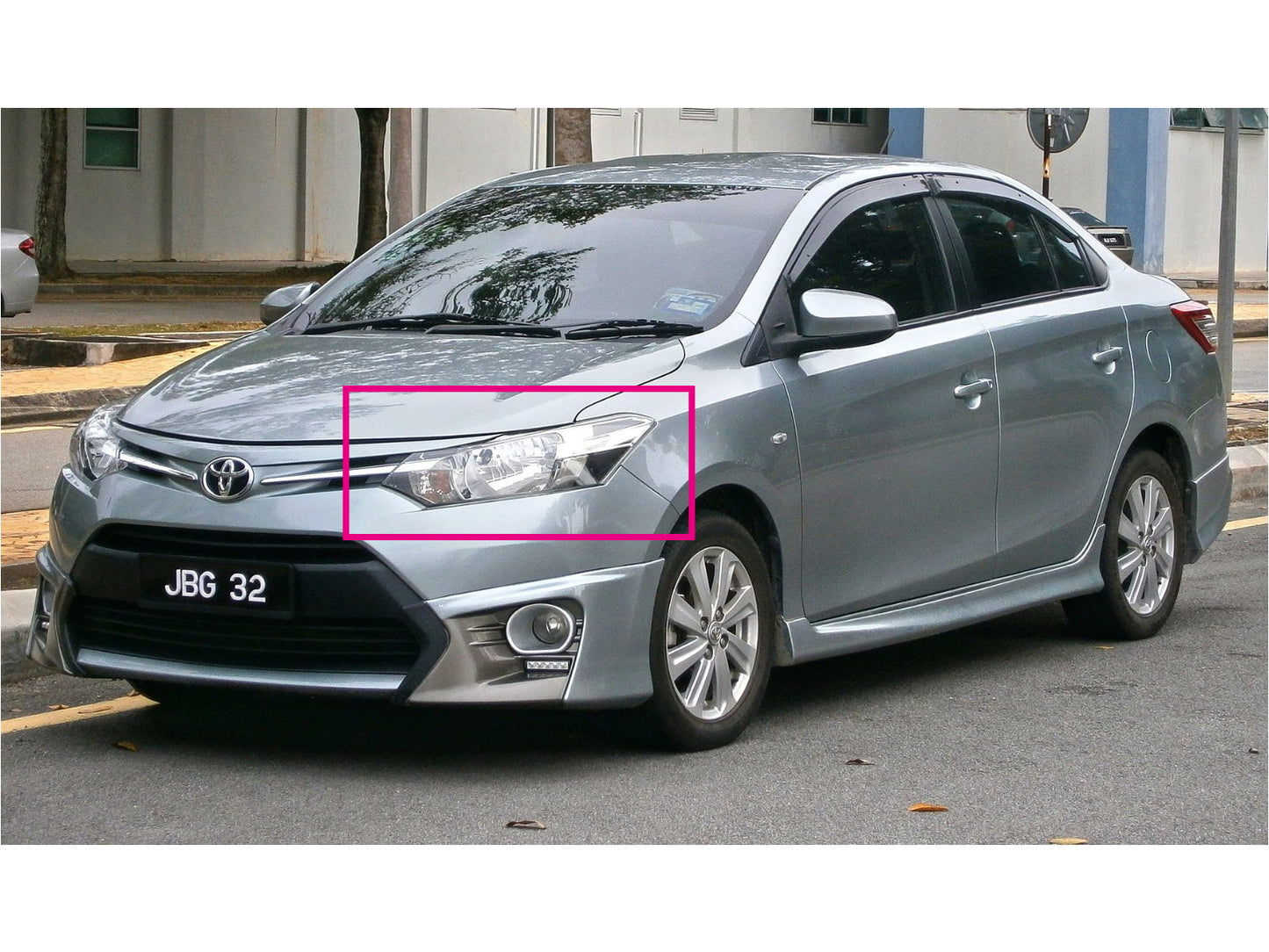 CrazyTheGod VIOS XP150 Third generation 2013-2015 Sedan 4D Clear Headlight Headlamp W/ Motor Chrome V1 for TOYOTA LHD