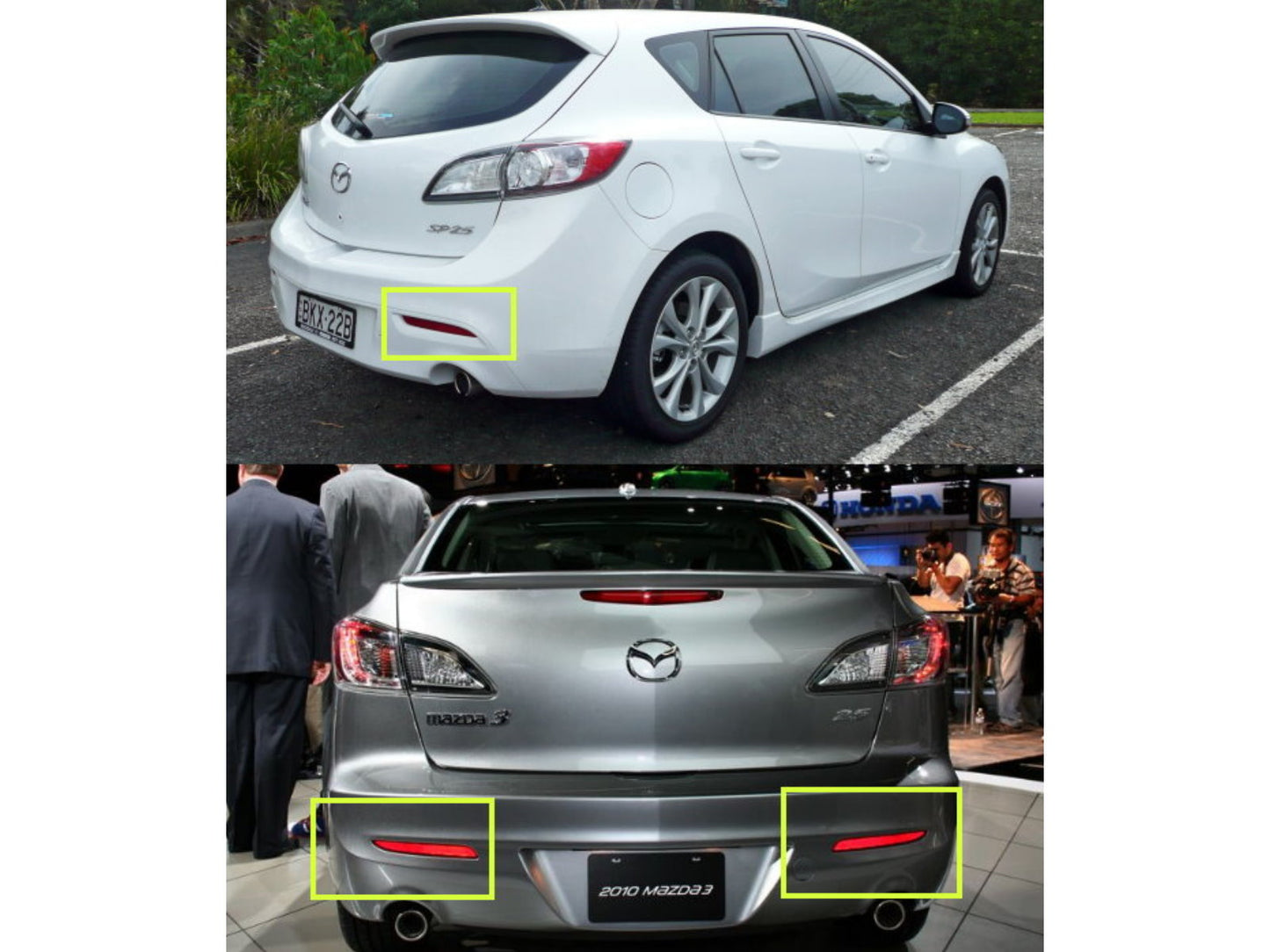 CrazyTheGod Mazda3/Axela BL รุ่นที่ 2 ซีดาน/แฮทช์แบ็ก 4D/5D ไฟเบรกกันชนหลังแบบ LED สีแดง สำหรับ MAZDA ปี 2009-2013
